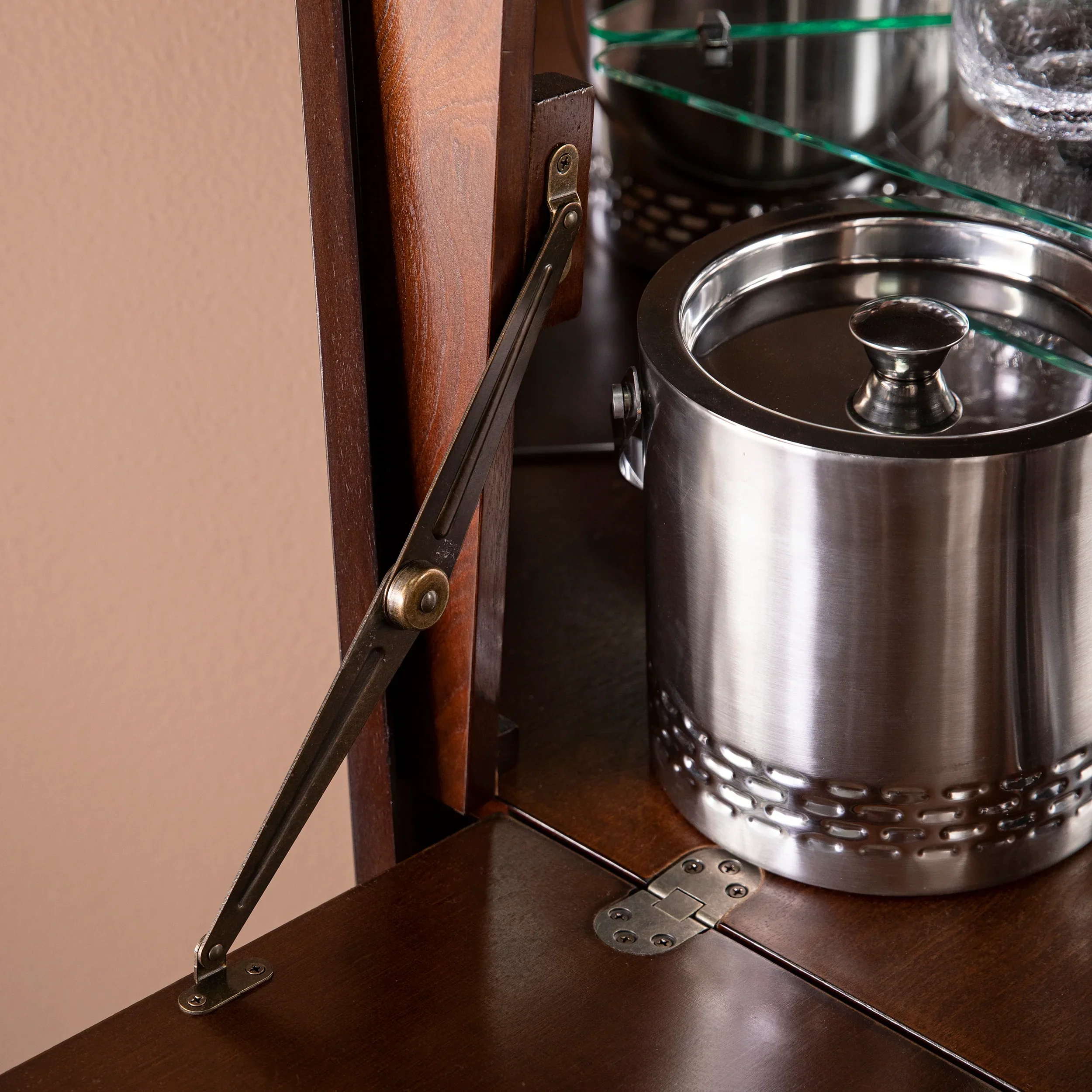Larson Corner Bar Cabinet - Dark Tobacco - Image 8
