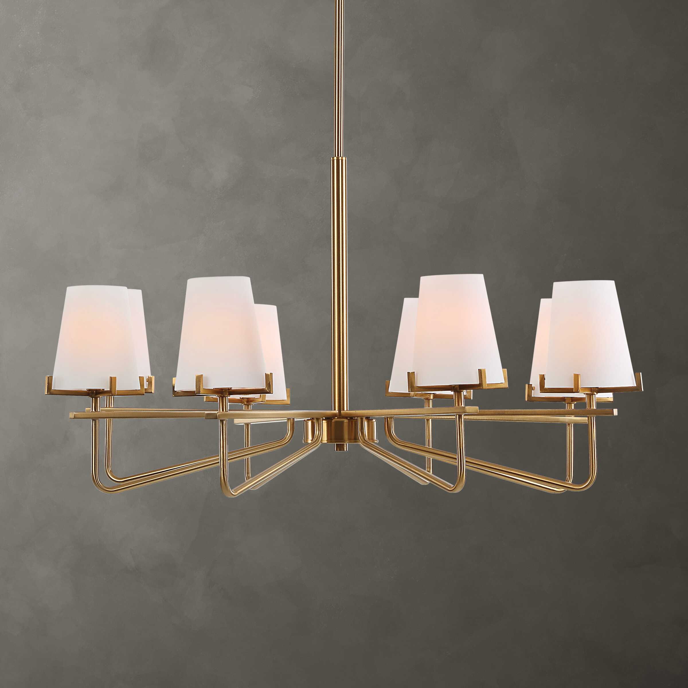 Lassen 8 Light Brass Chandelier - Image 2