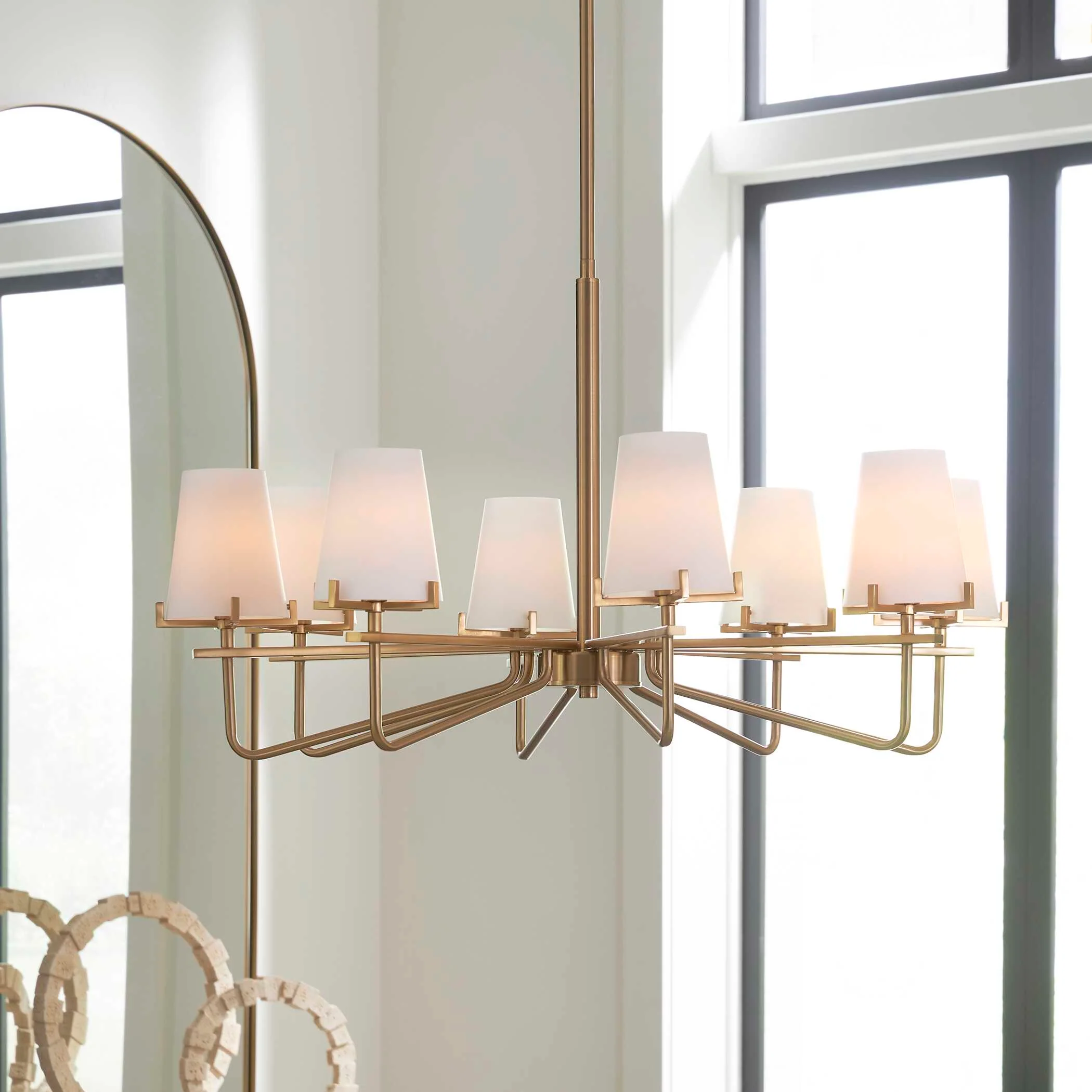 Lassen 8 Light Brass Chandelier - Image 3