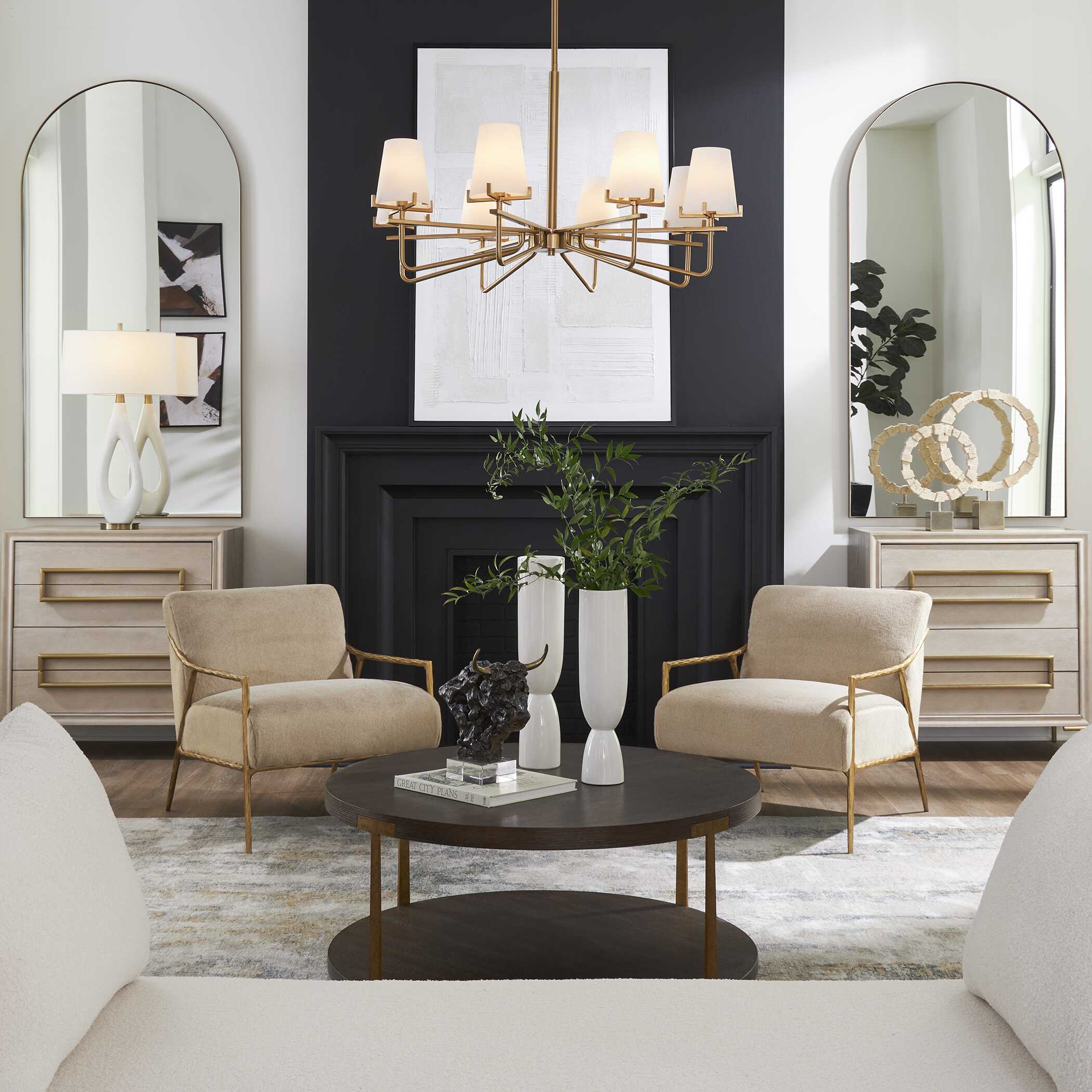 Lassen 8 Light Brass Chandelier - Image 4