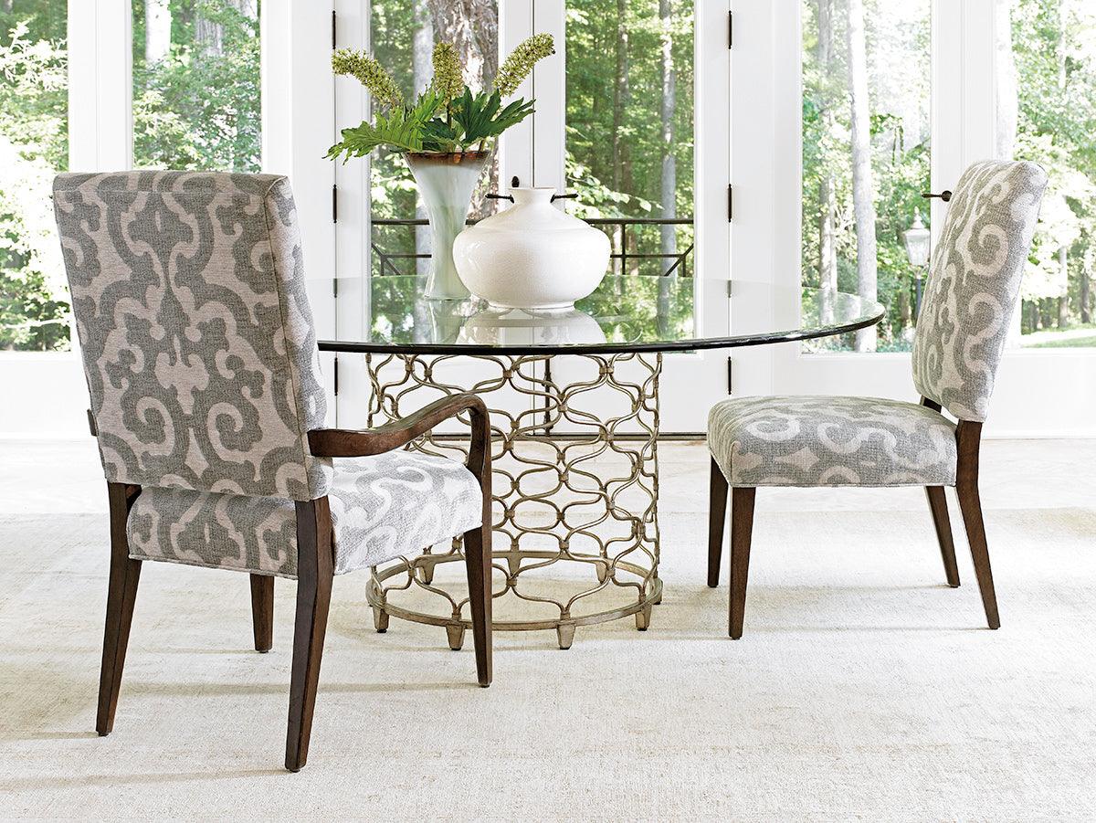 Laurel Canyon Bollinger Round Dining Table With 60 Inch Glass Top - Image 2