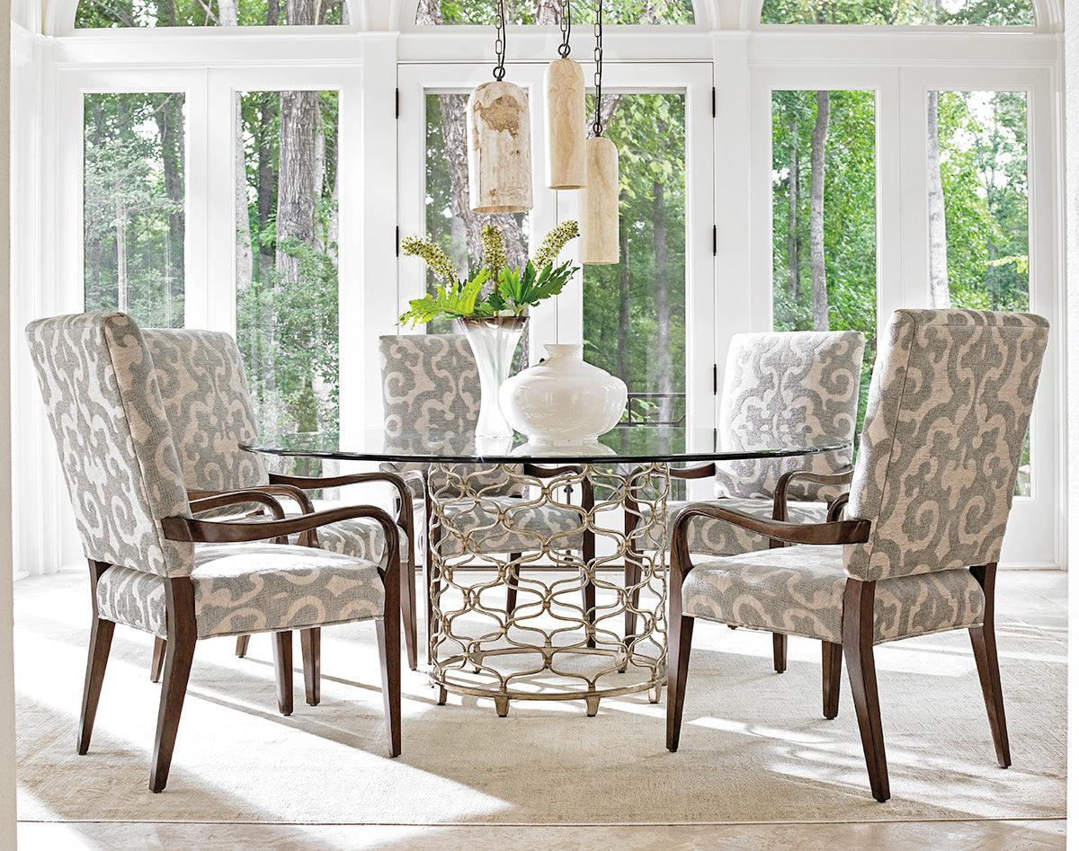 Laurel Canyon Bollinger Round Dining Table With 72 Inch Glass Top - Image 2