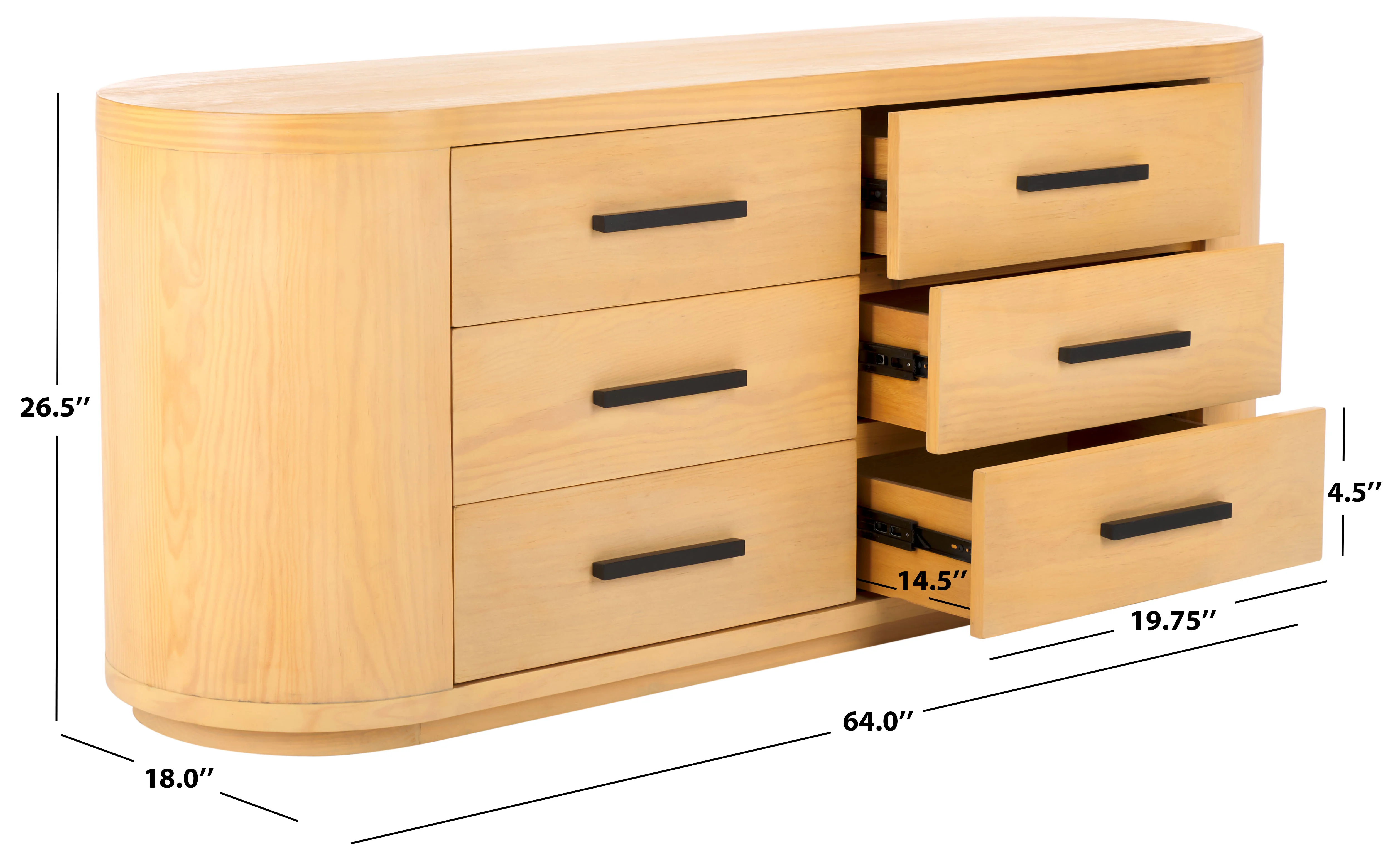 Lauryn Wood Oval Dresser - Image 5