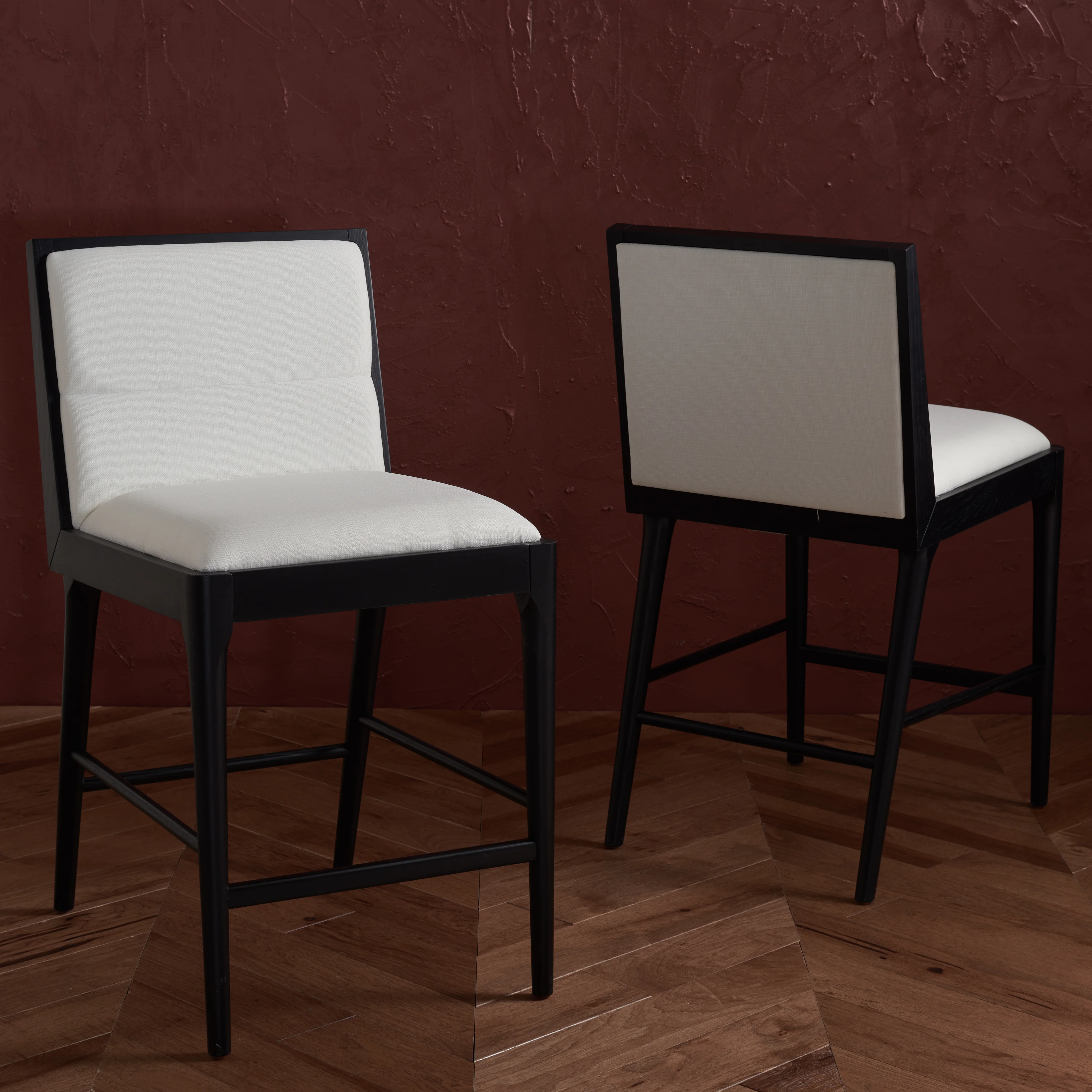 Laycee Linen And Wood Counter Stool - Image 3
