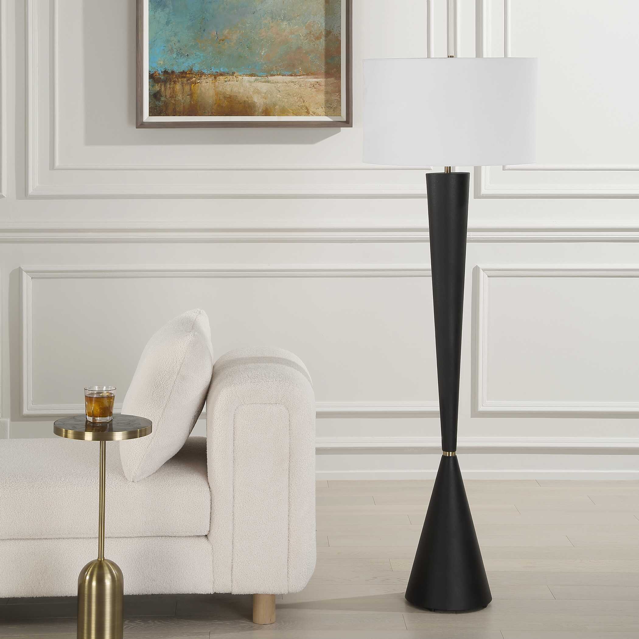 Layla Black Tapered Floor Lamp - Image 3