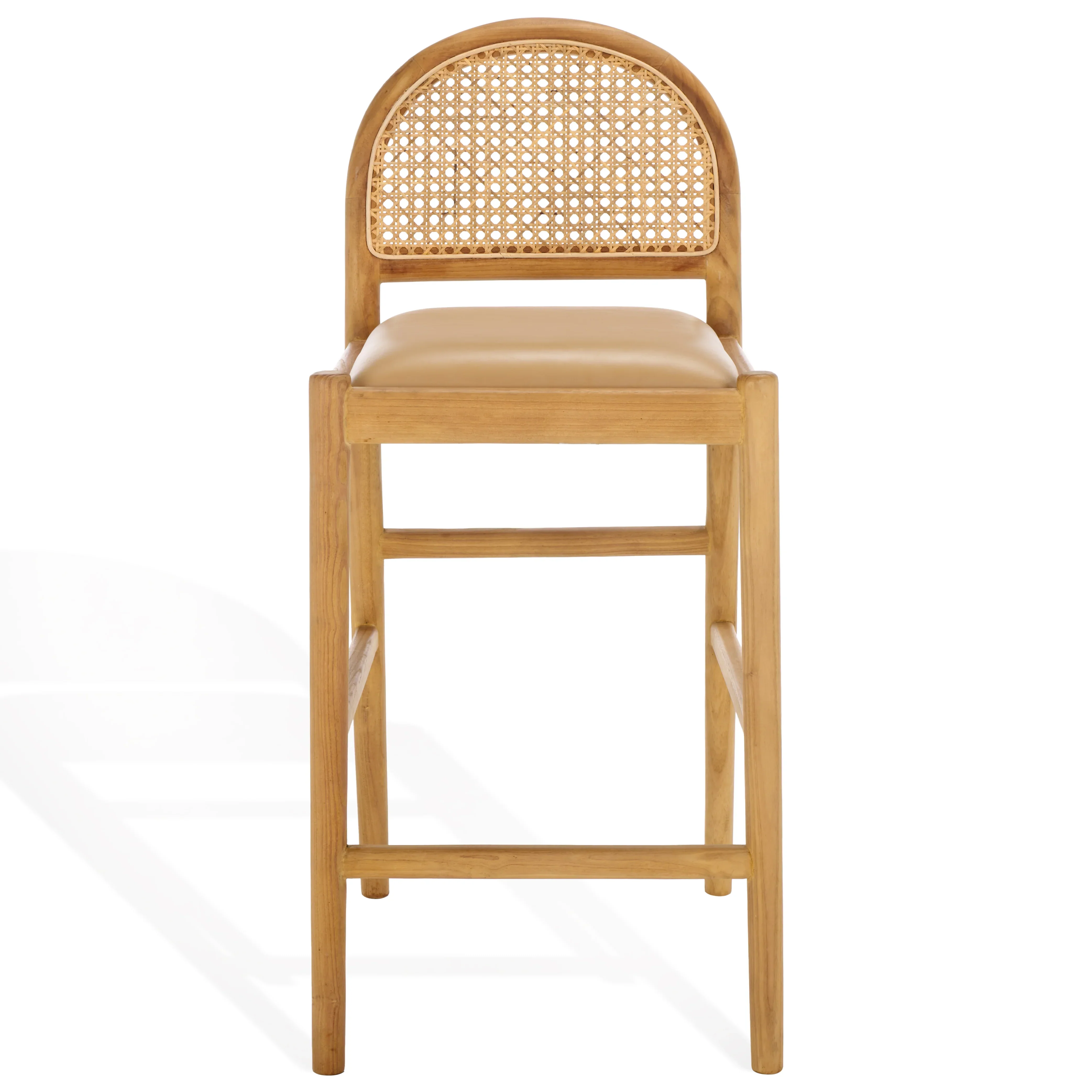 Laylie Rattan And Leather Counter Stool - Image 3