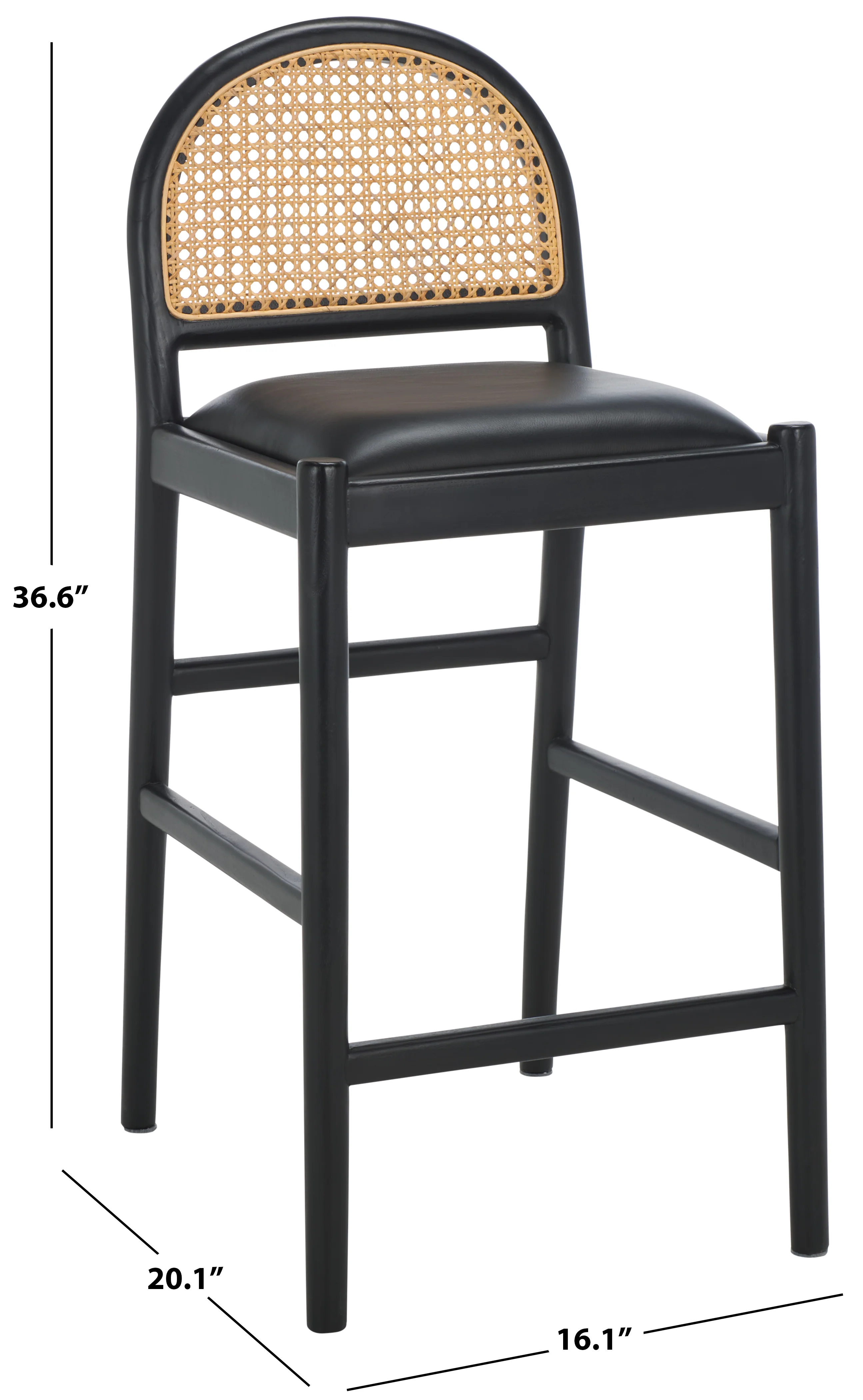 Laylie Rattan And Leather Counter Stool - Image 32