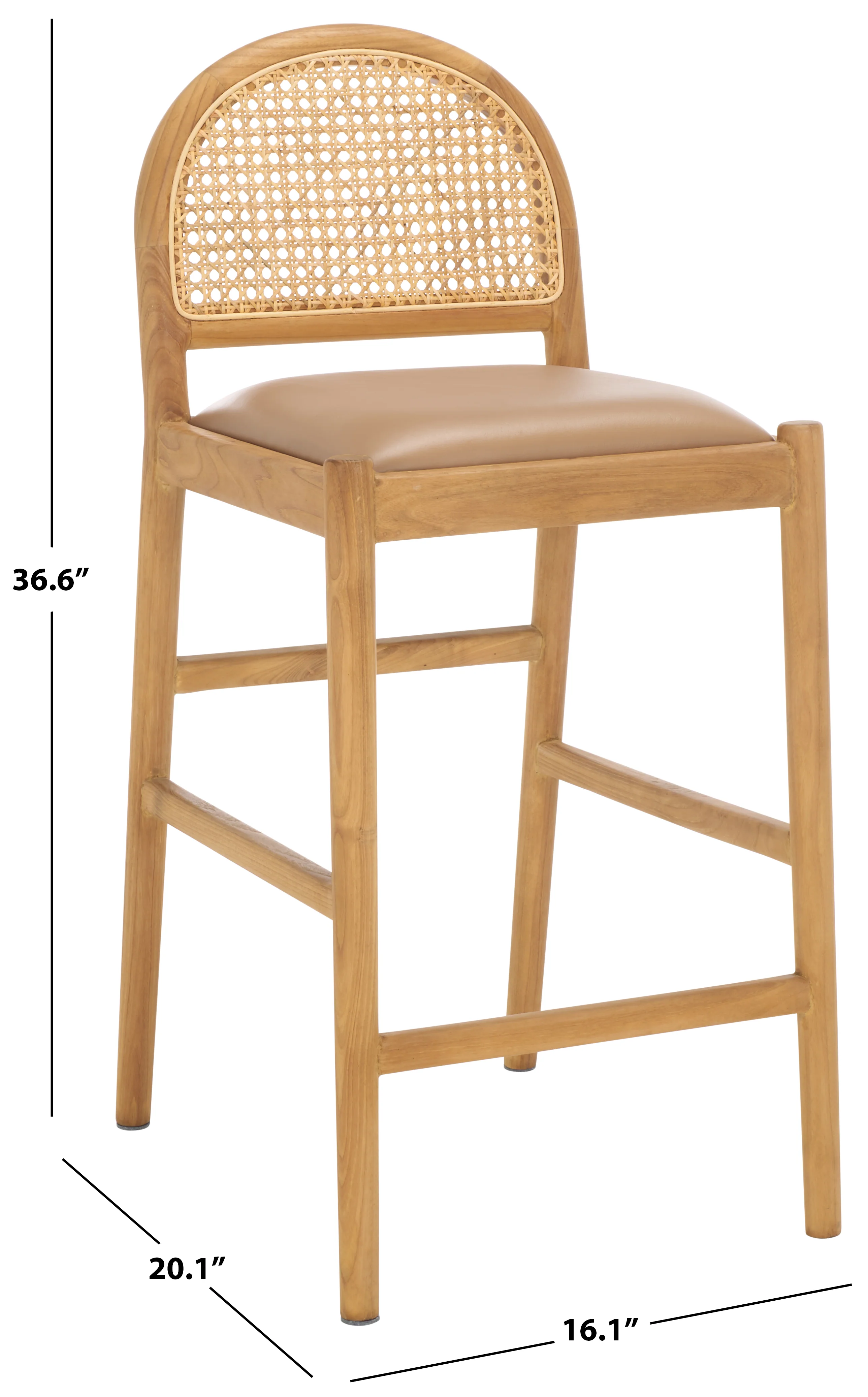 Laylie Rattan And Leather Counter Stool - Image 33
