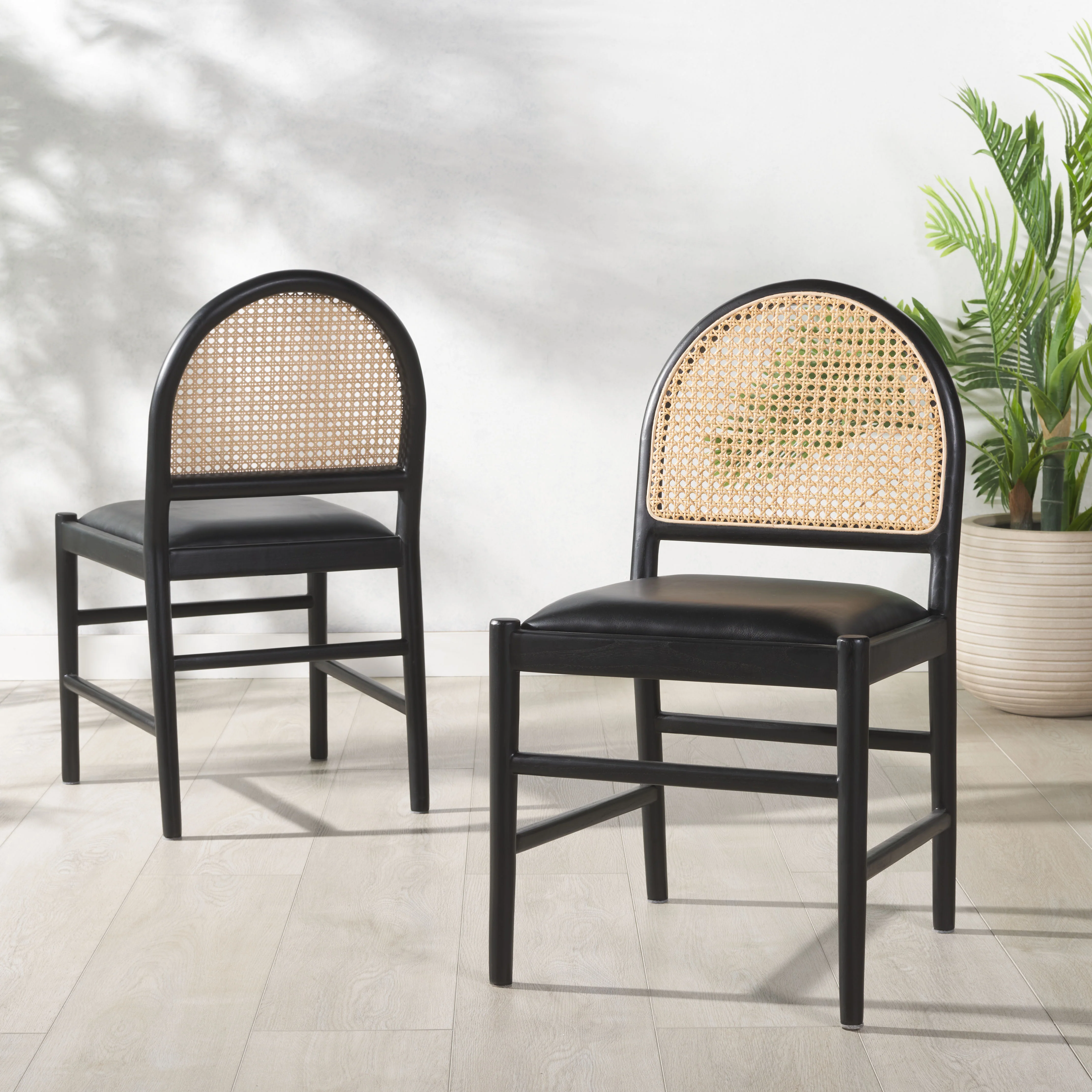 Laylie Rattan And Leather Dining Chair - Set of 2 - Image 55