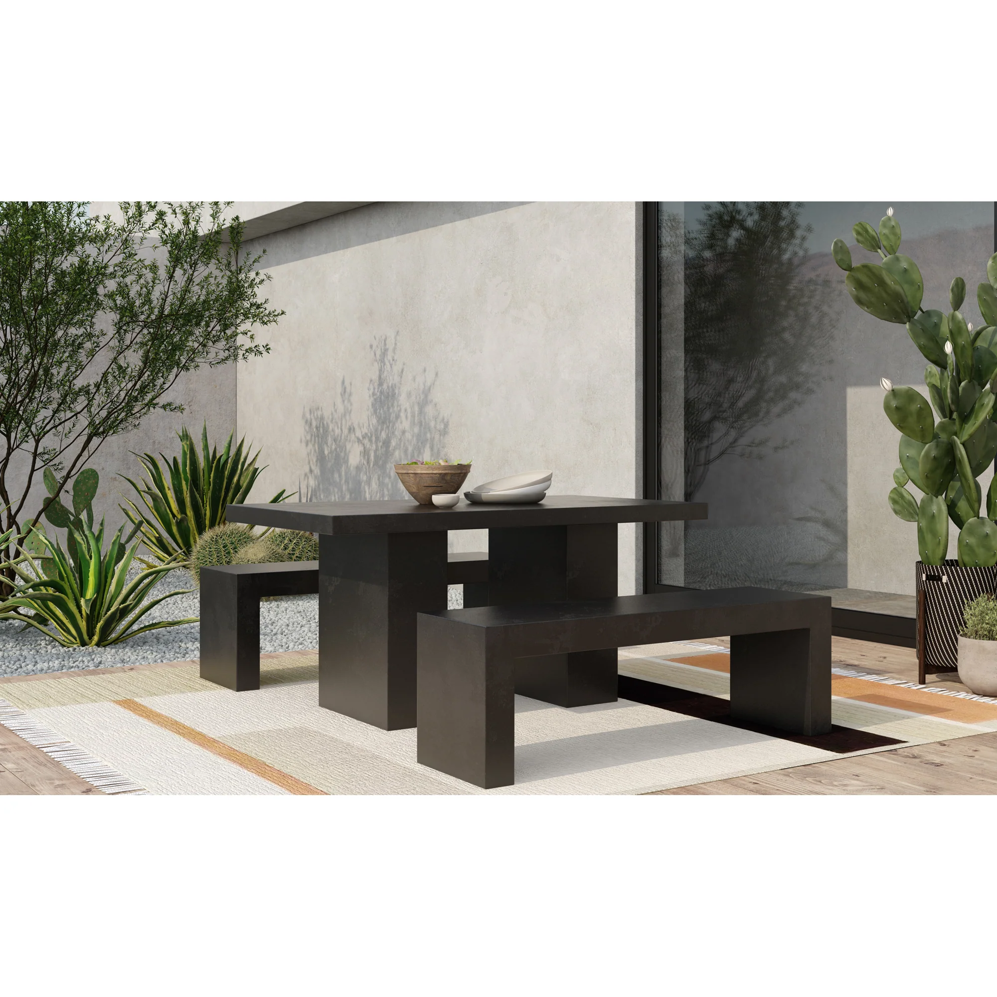 Lazarus Outdoor Bench Black - Image 2