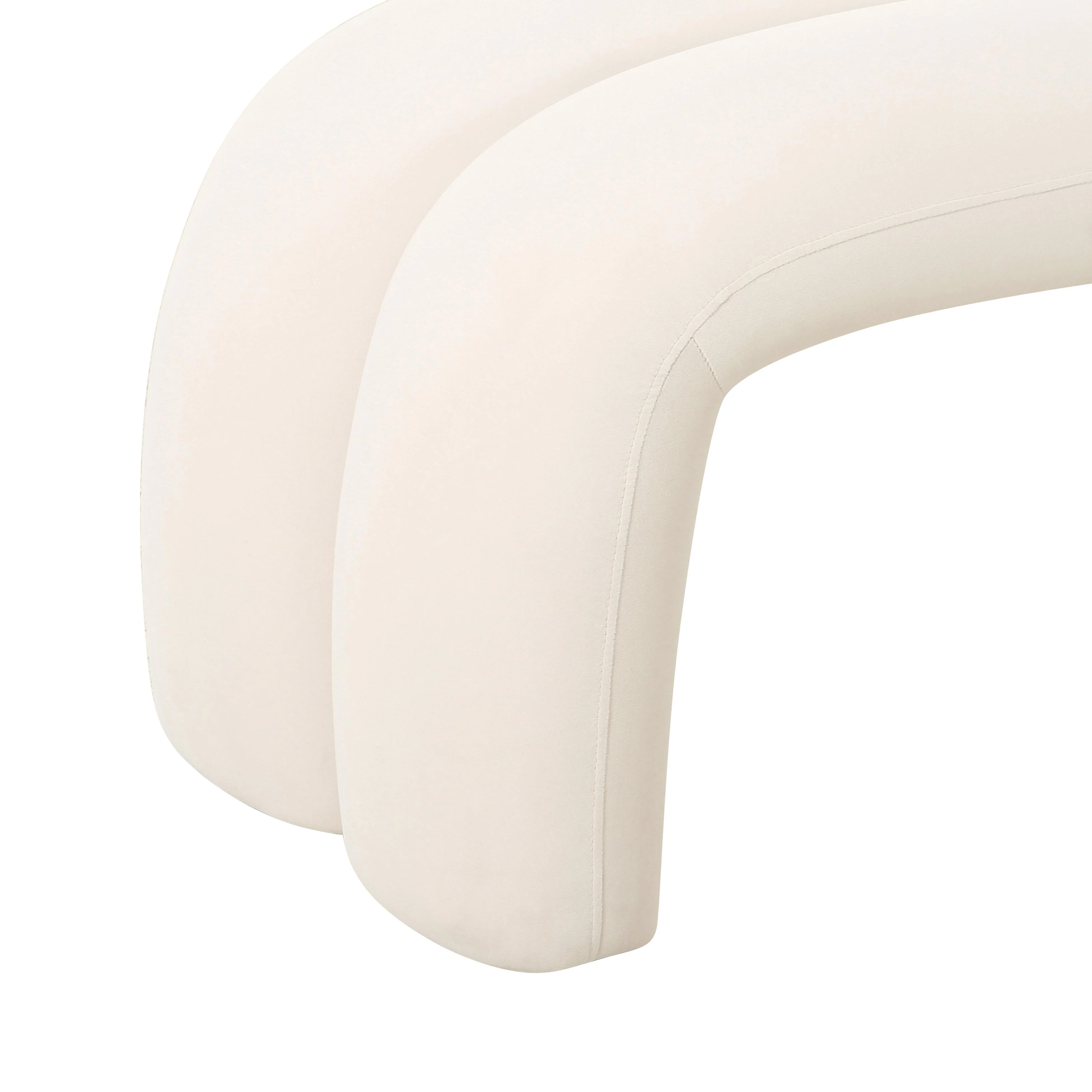 Leigh Cream Velvet Channeled Bench - Image 6