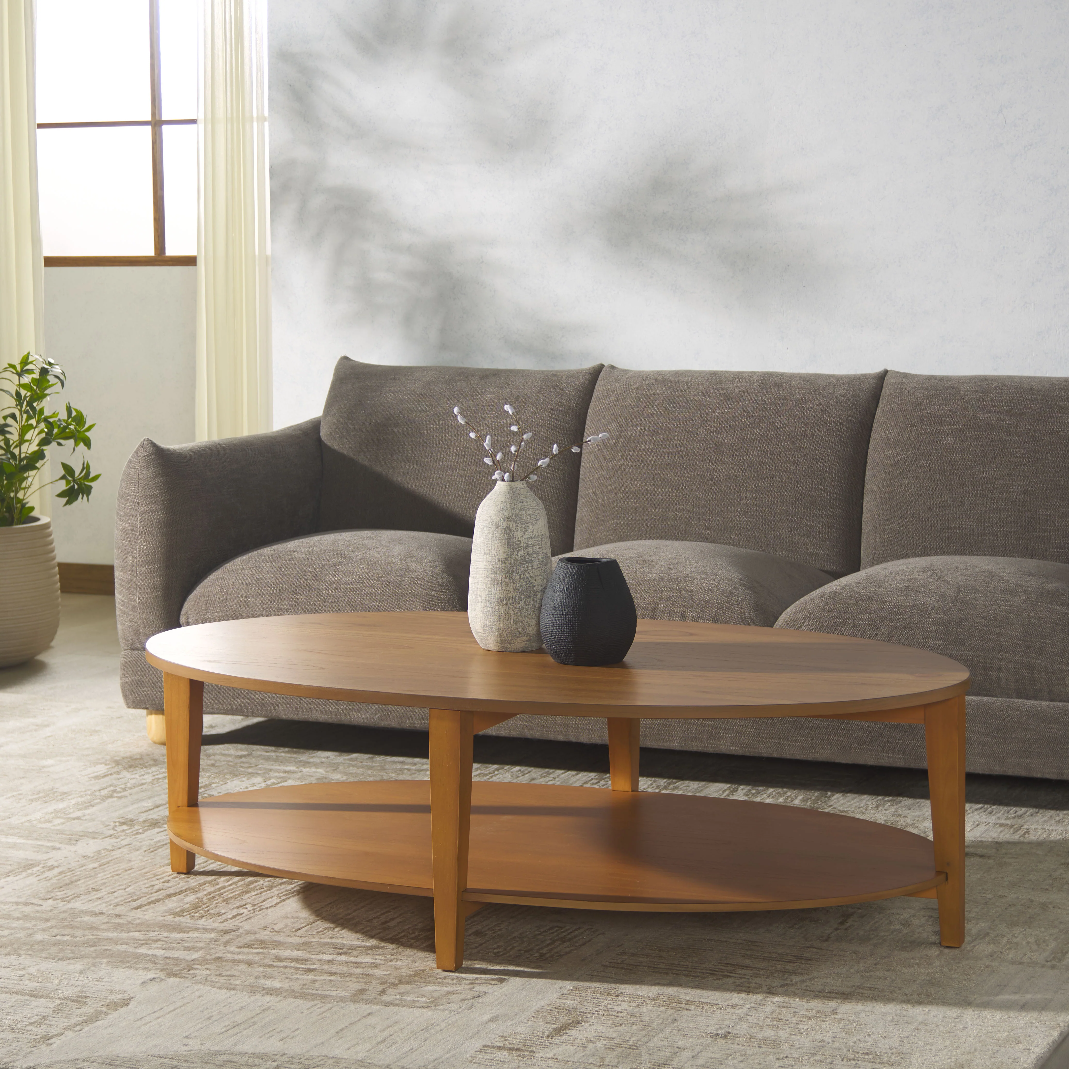 Leonardi Oval Wood Coffee Table - Image 11