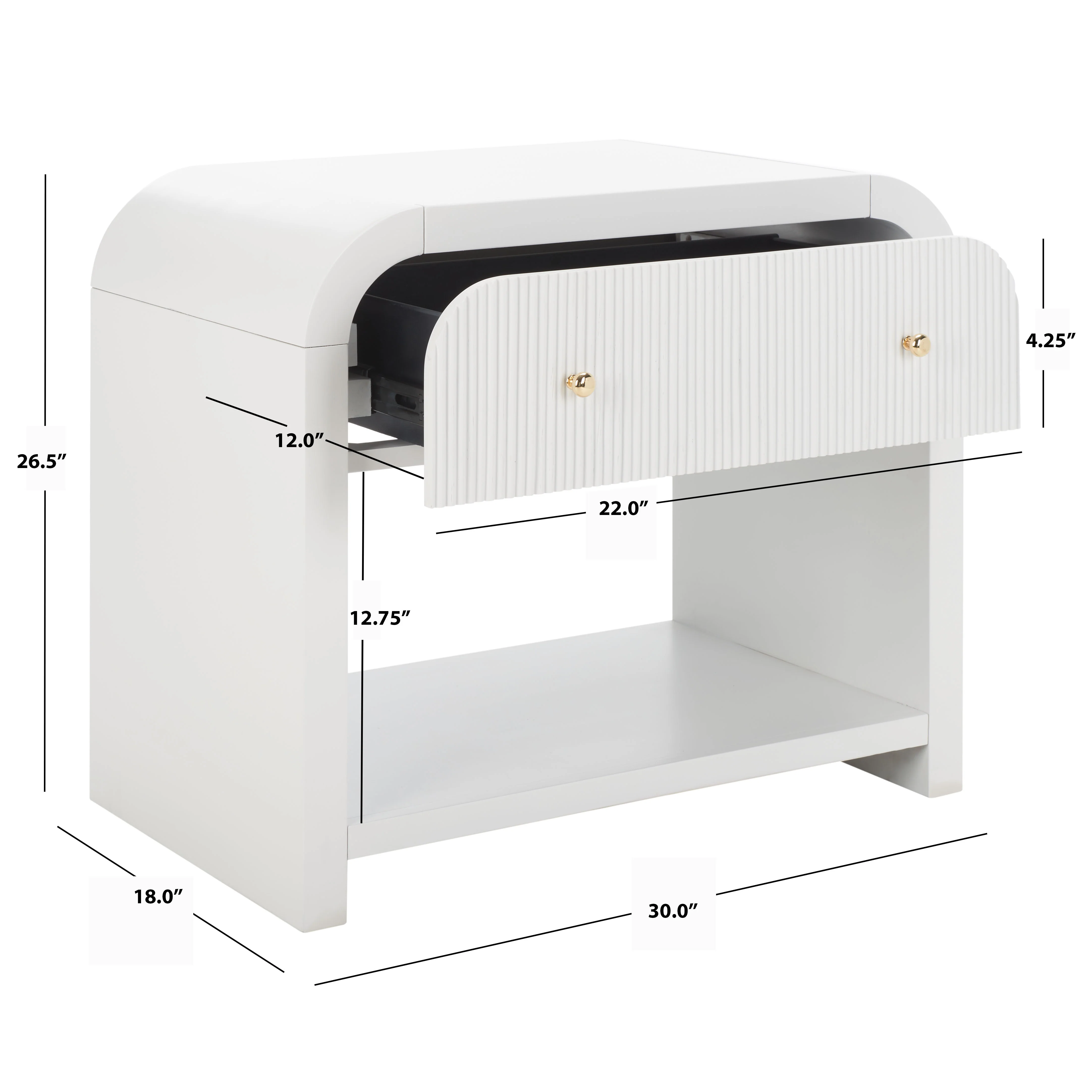 Liabella 1 Drawer Curved Nightstand - Image 25