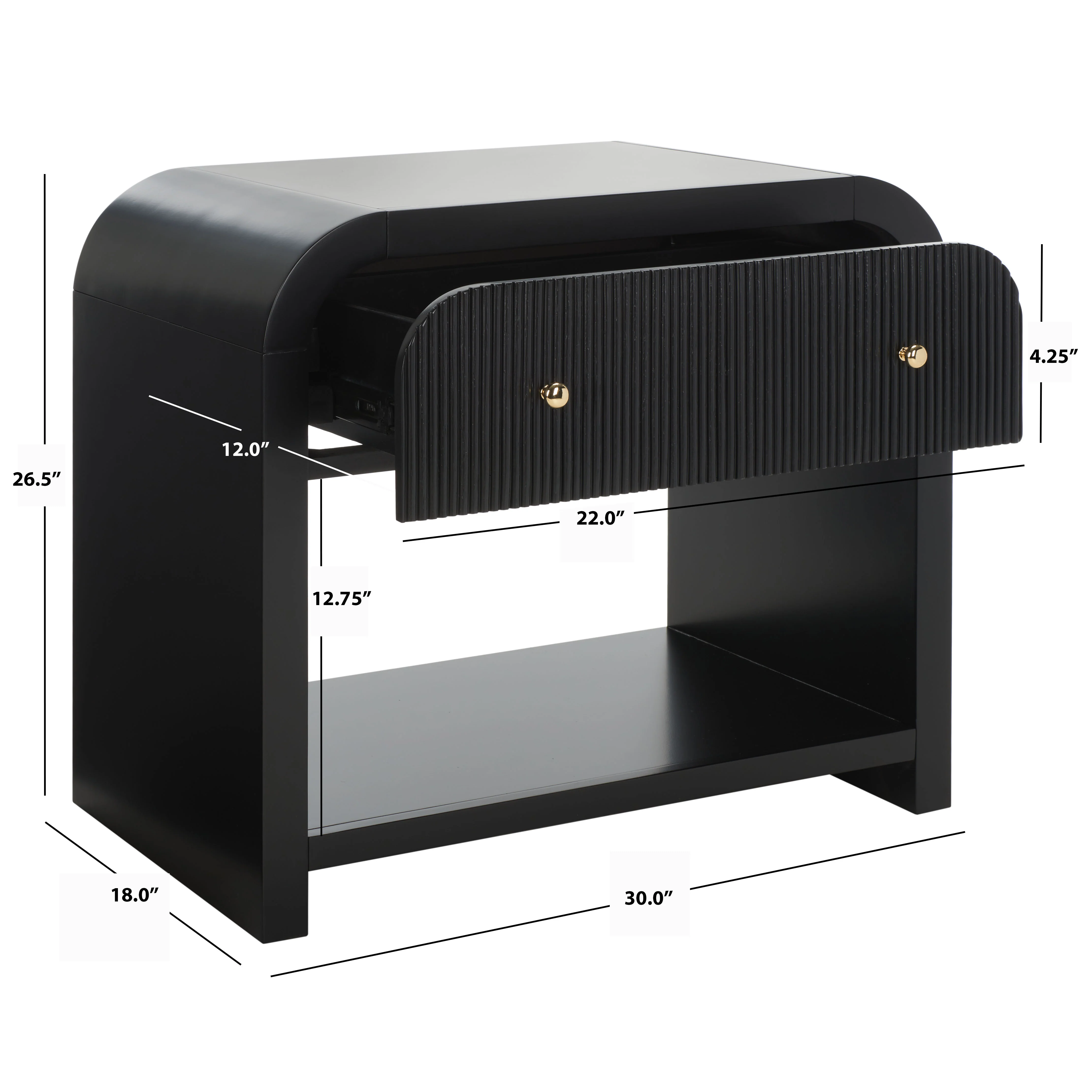 Liabella 1 Drawer Curved Nightstand - Image 26