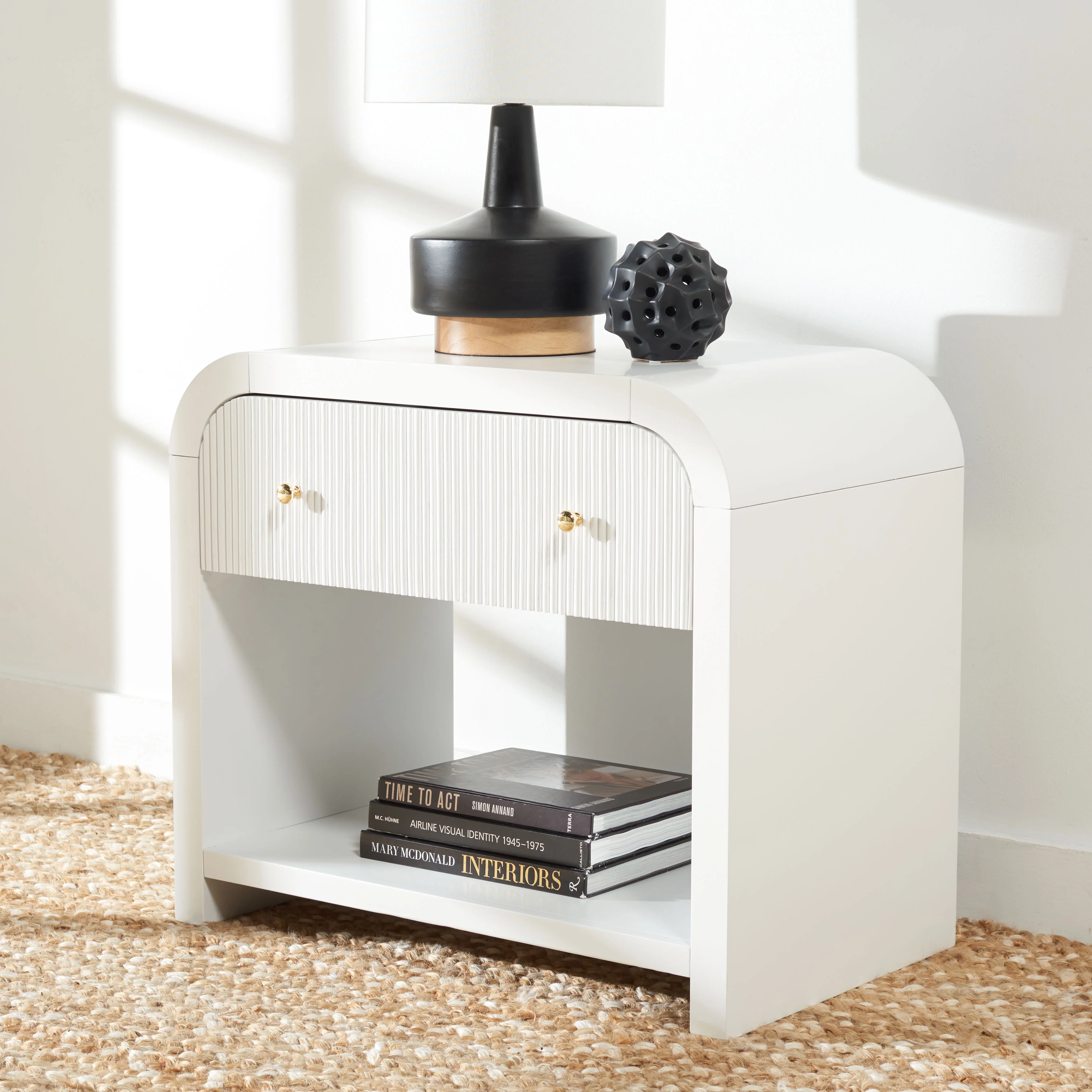 Liabella 1 Drawer Curved Nightstand - Image 5