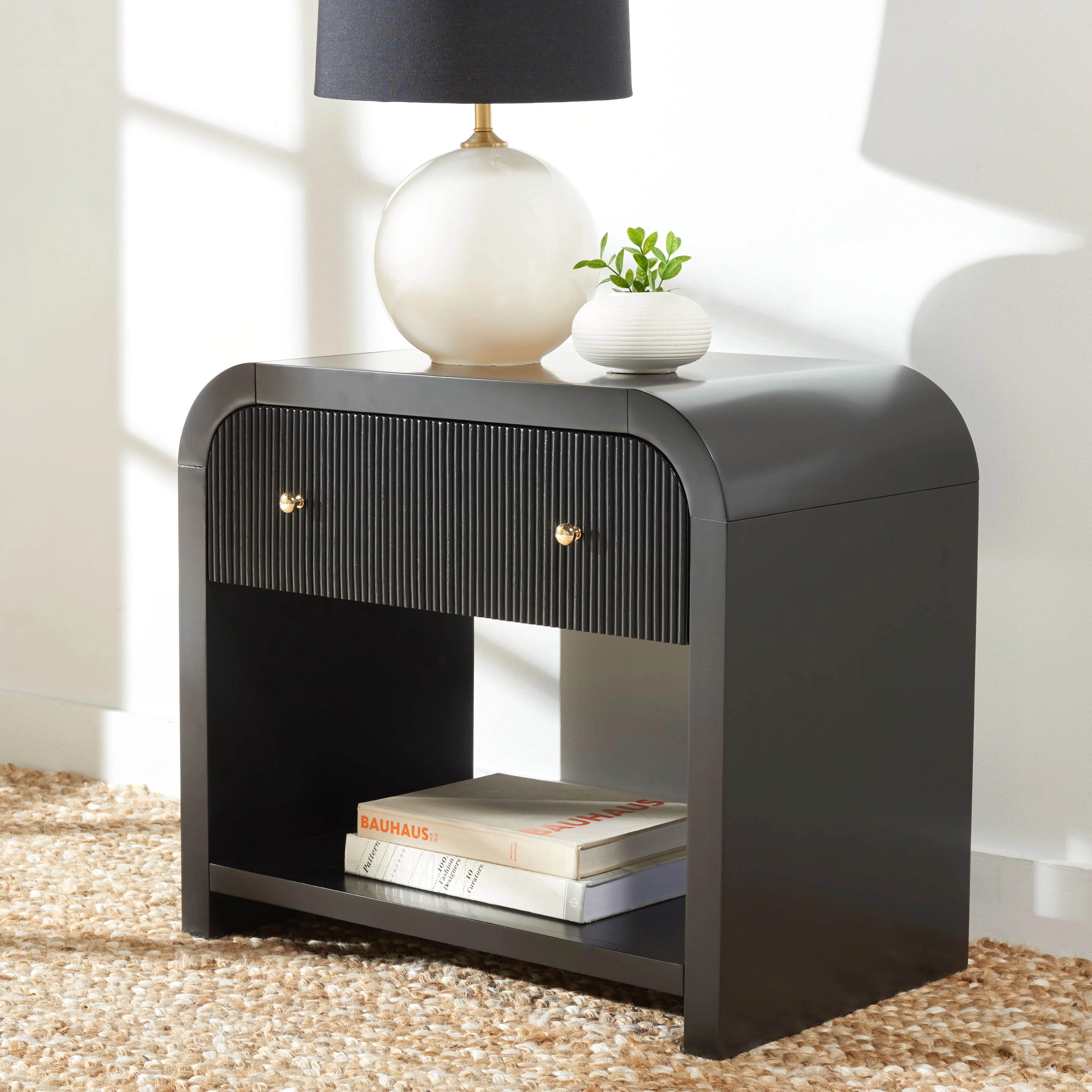Liabella 1 Drawer Curved Nightstand - Image 6