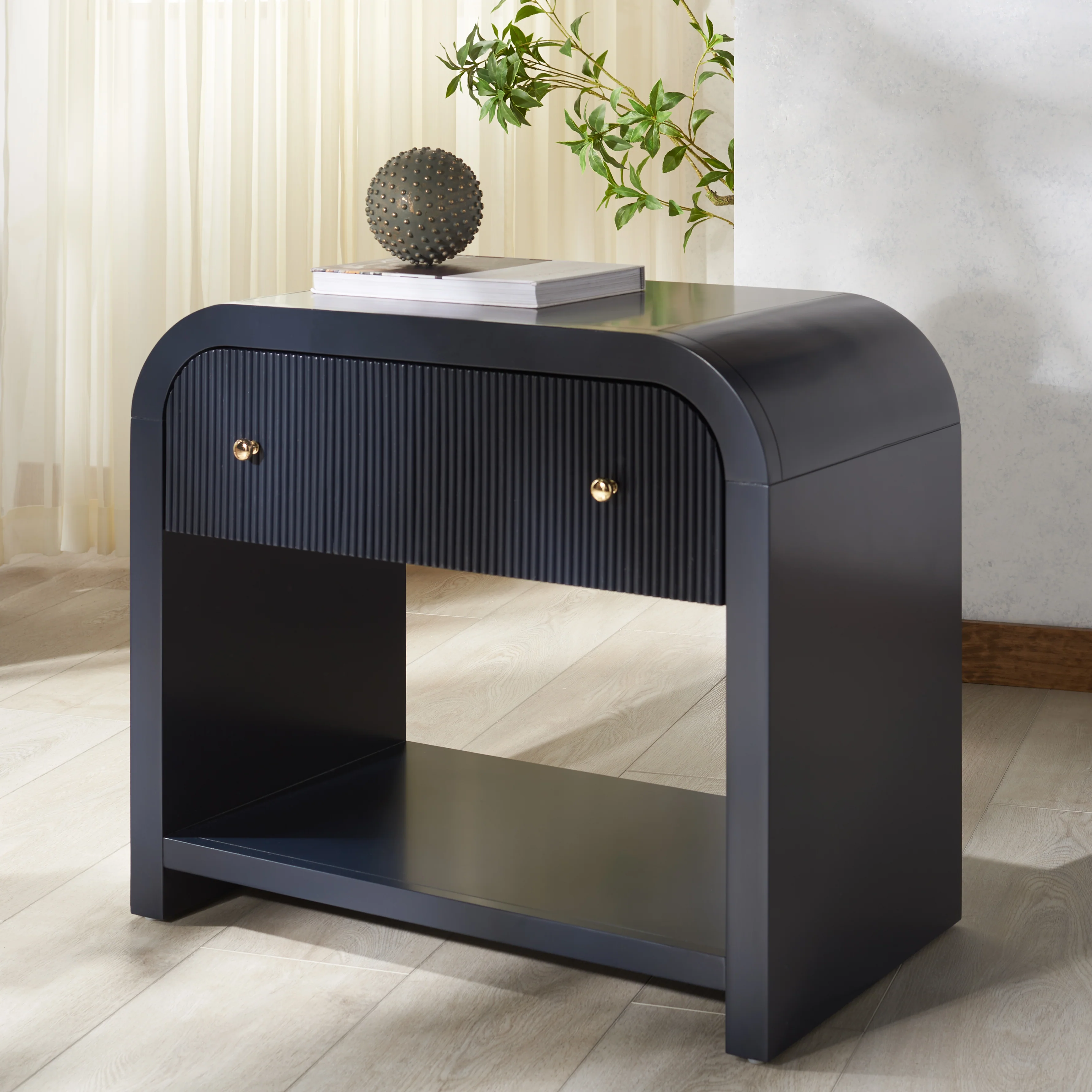 Liabella 1 Drawer Curved Nightstand - Image 8