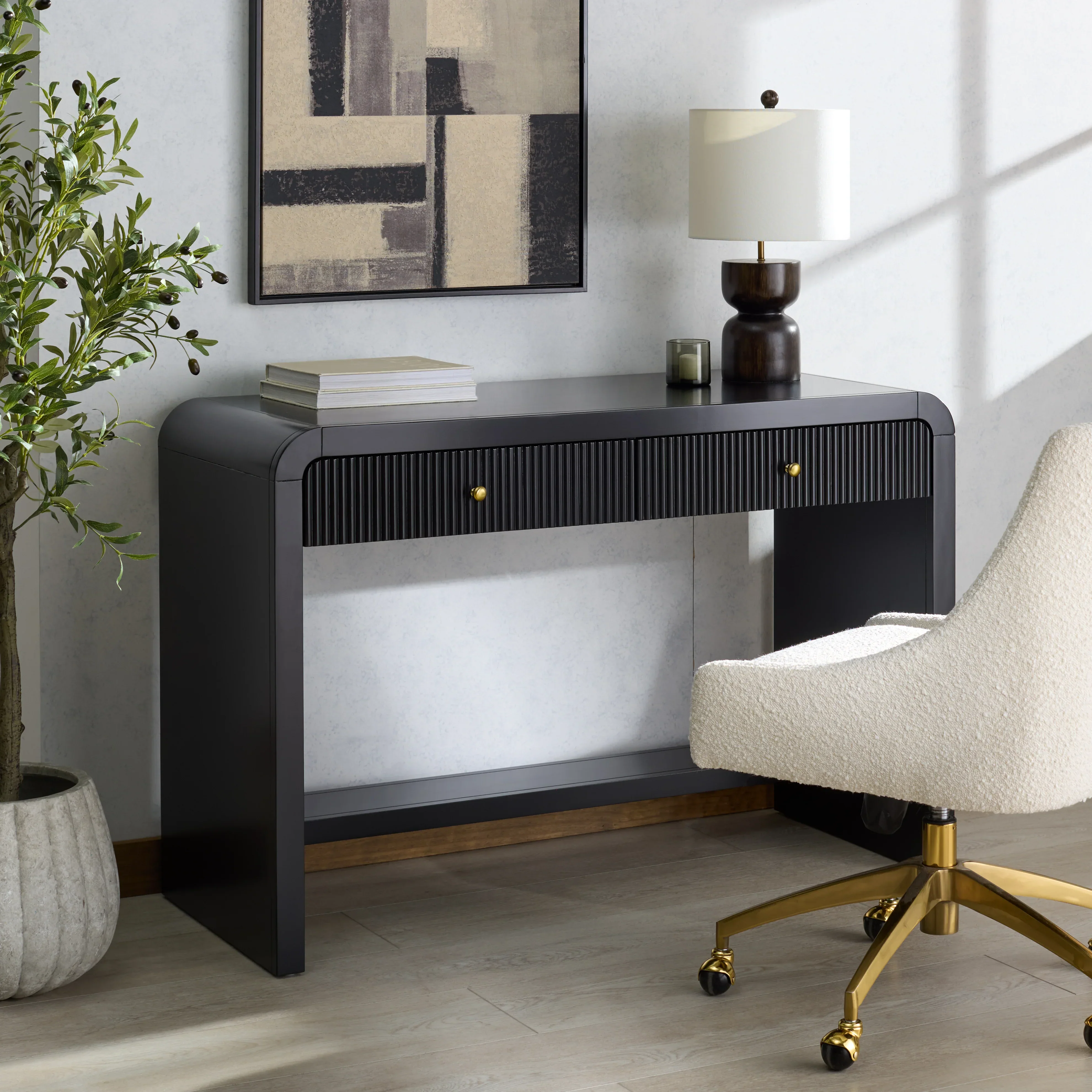 Liabella 2 Drawer Curved Desk - Image 7