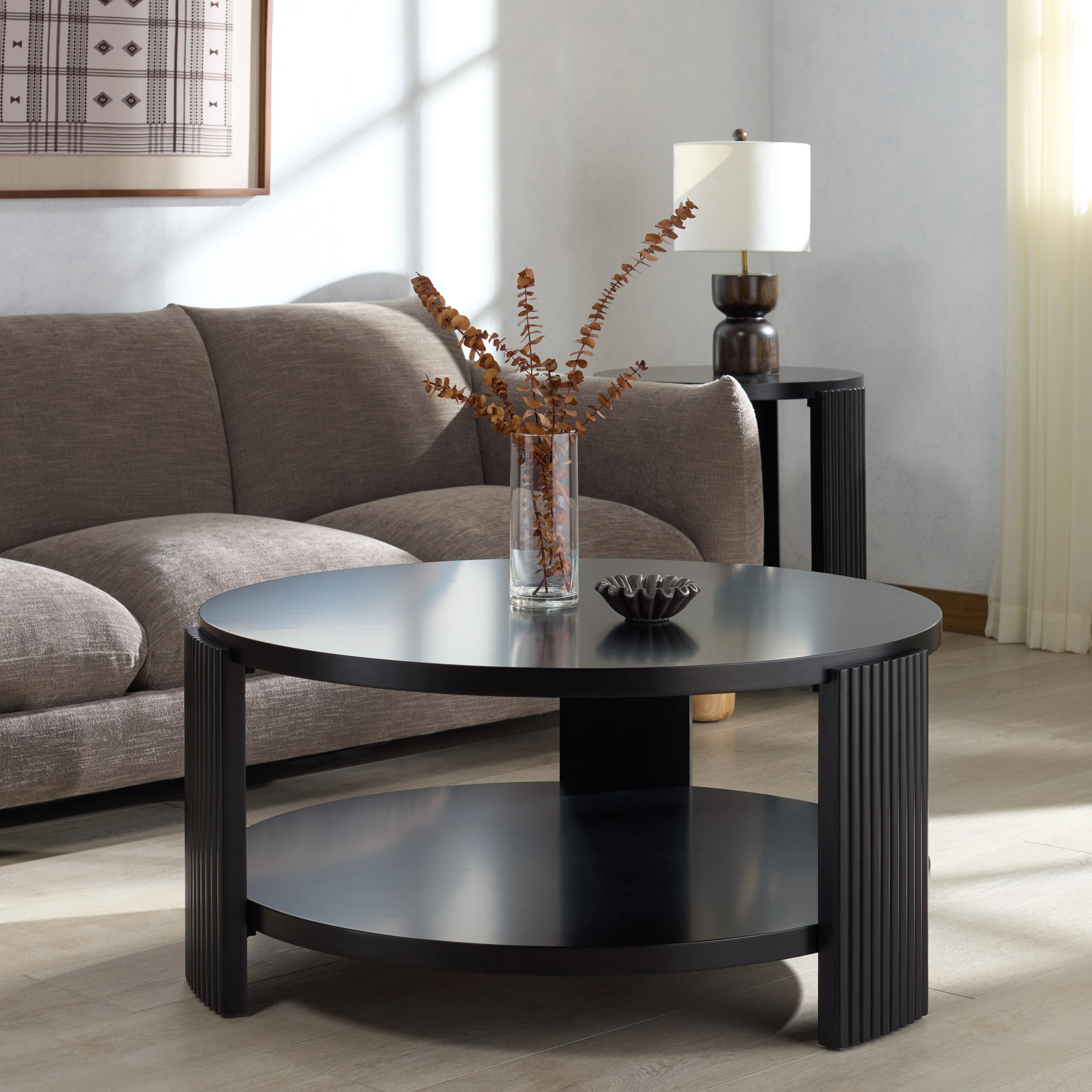 Liabella Round Wood Coffee Table - Image 10
