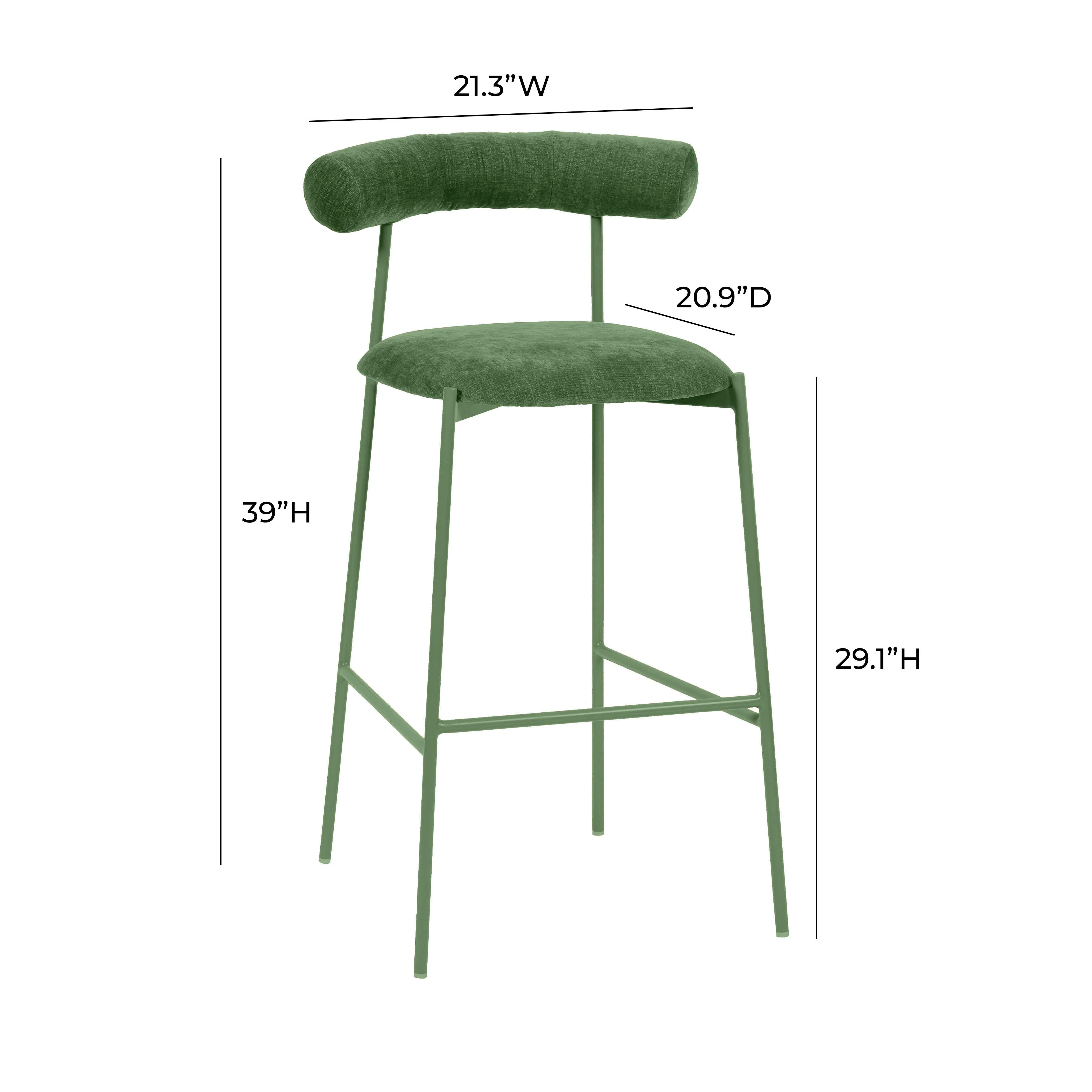 Liliana Forest Green Velvet Bar Stool - Image 6