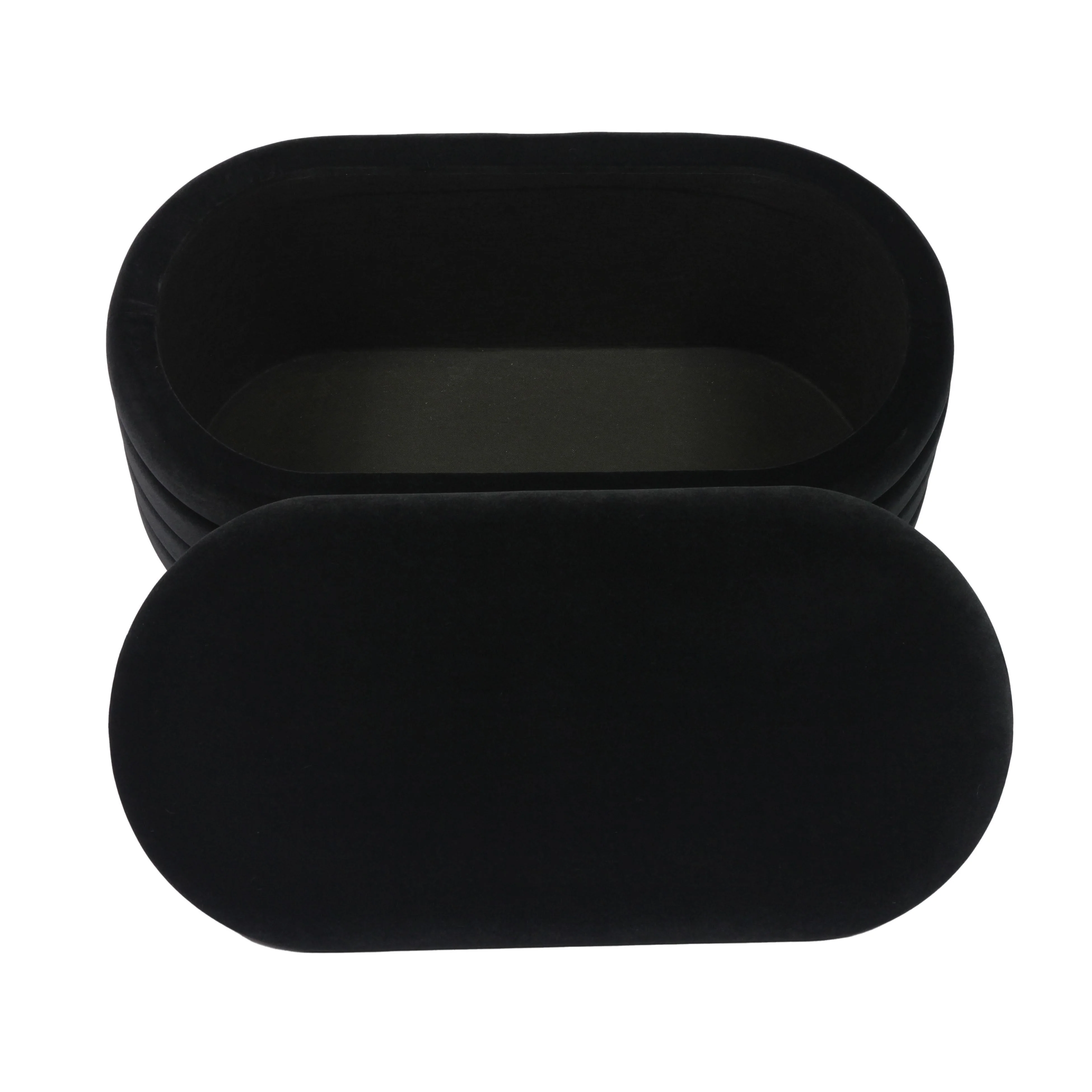 Lillian Black Velvet Storage Bench - Image 6