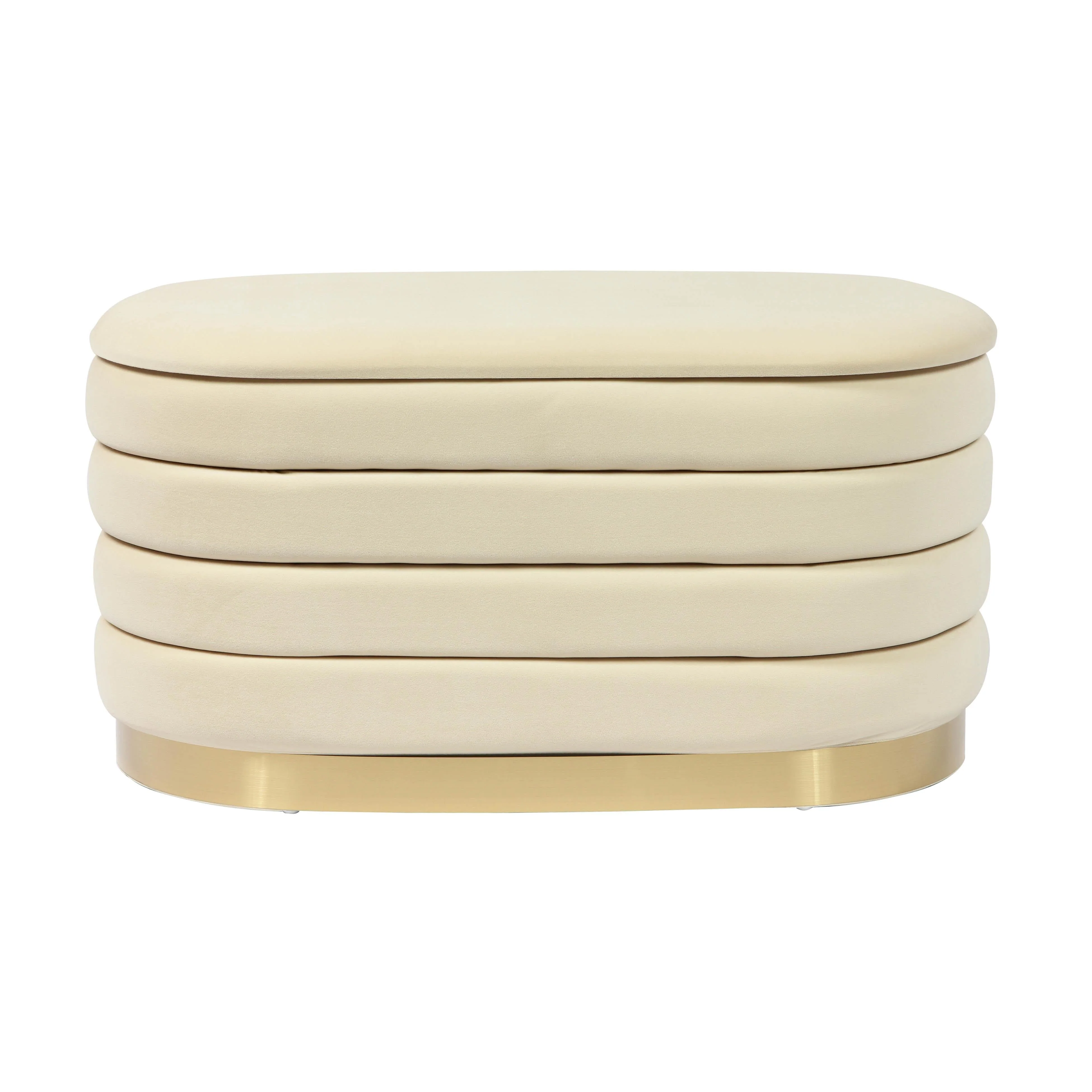Lillian Cream Velvet Storage Bench - Image 4