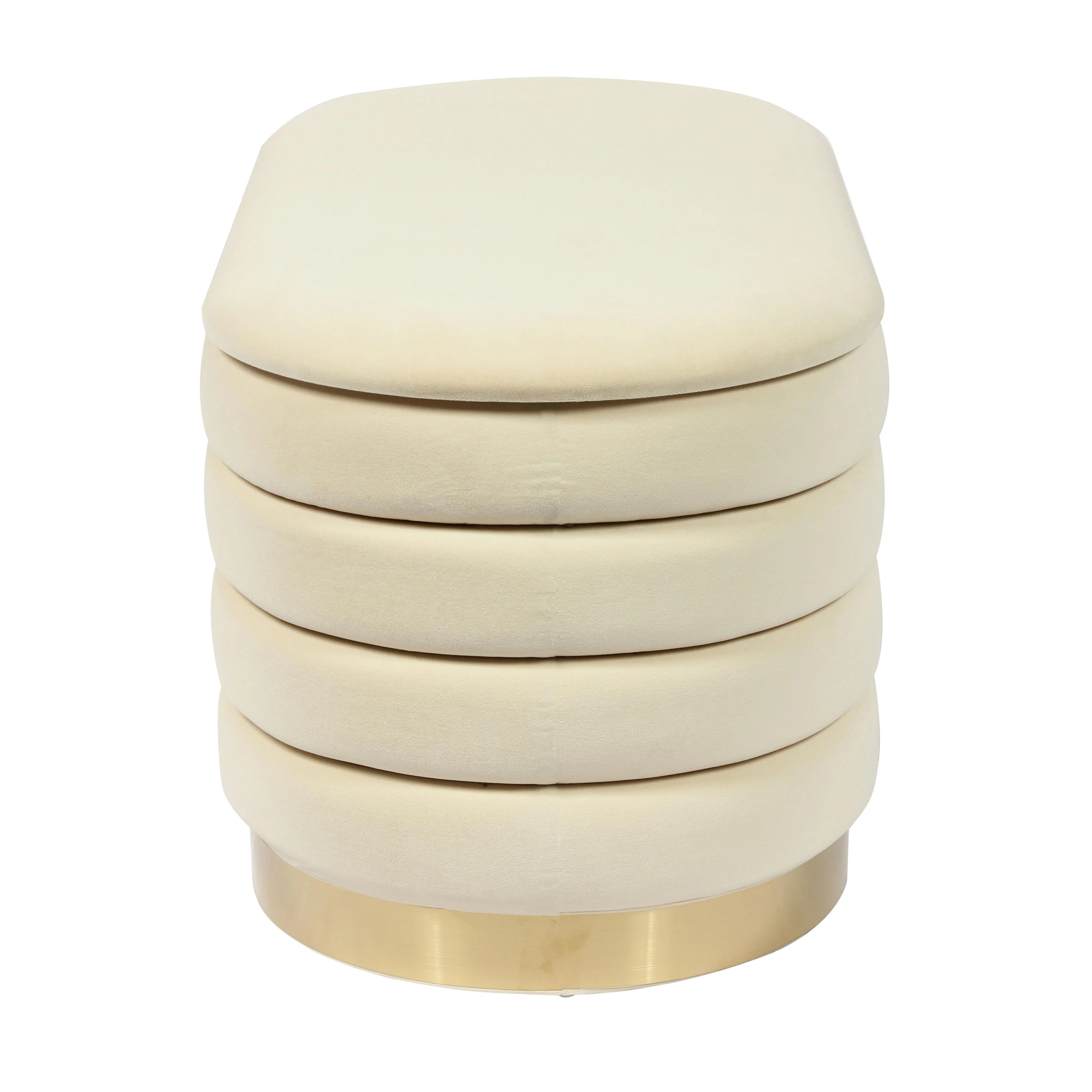 Lillian Cream Velvet Storage Bench - Image 5