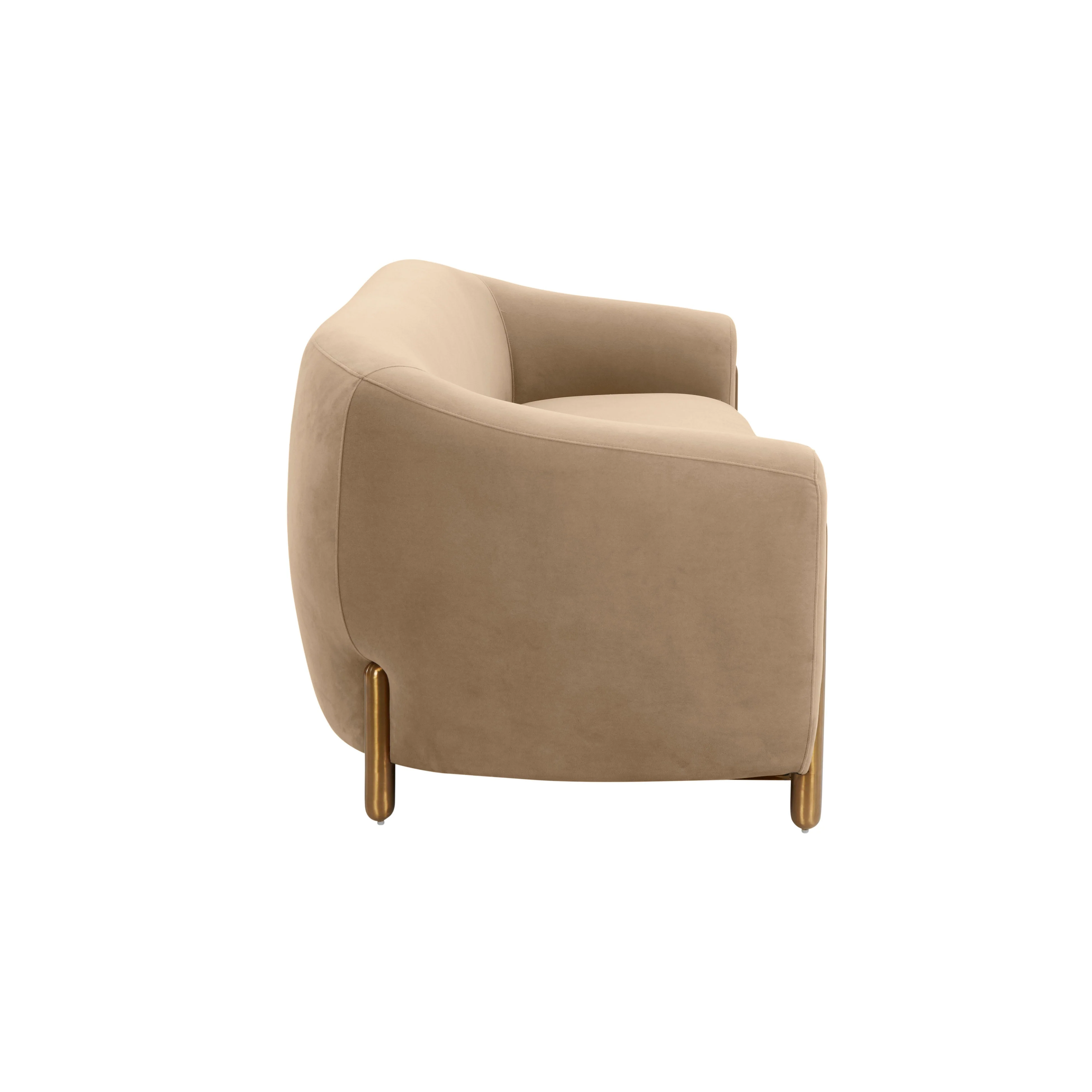 Lina Cafe Au Lait Brown Velvet Sofa - Image 6