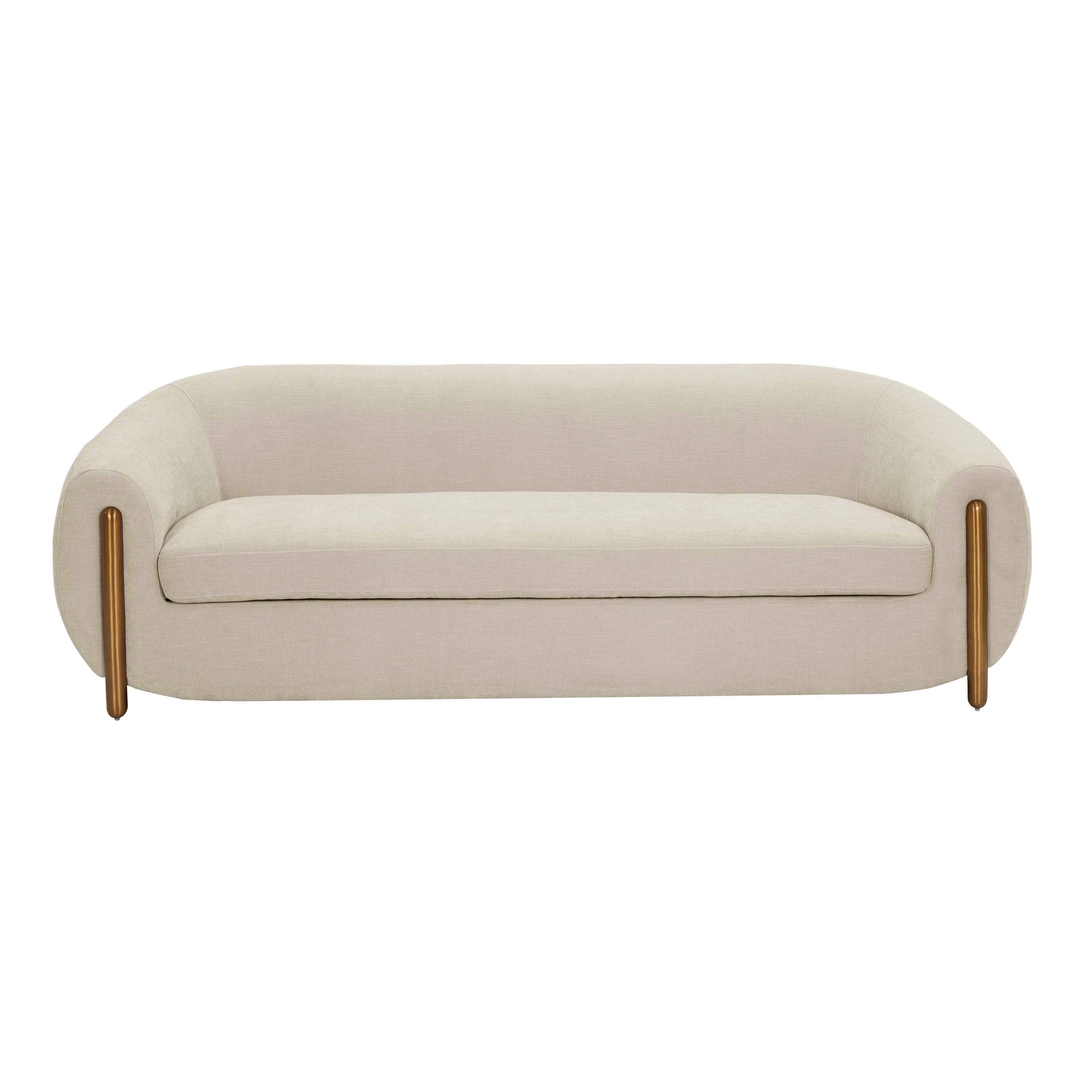 Lina Cream Textured Linen Sofa - Image 3