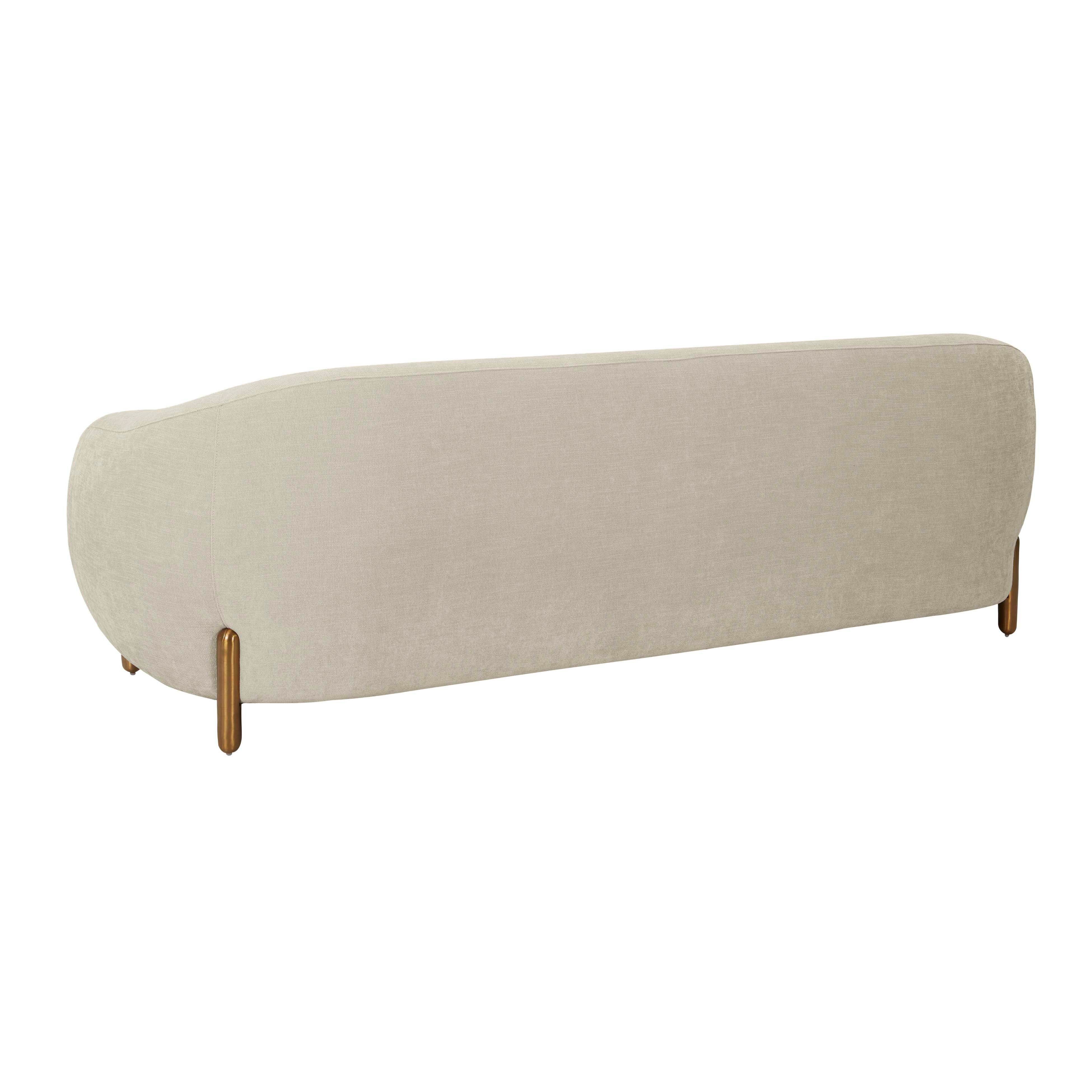 Lina Cream Textured Linen Sofa - Image 4