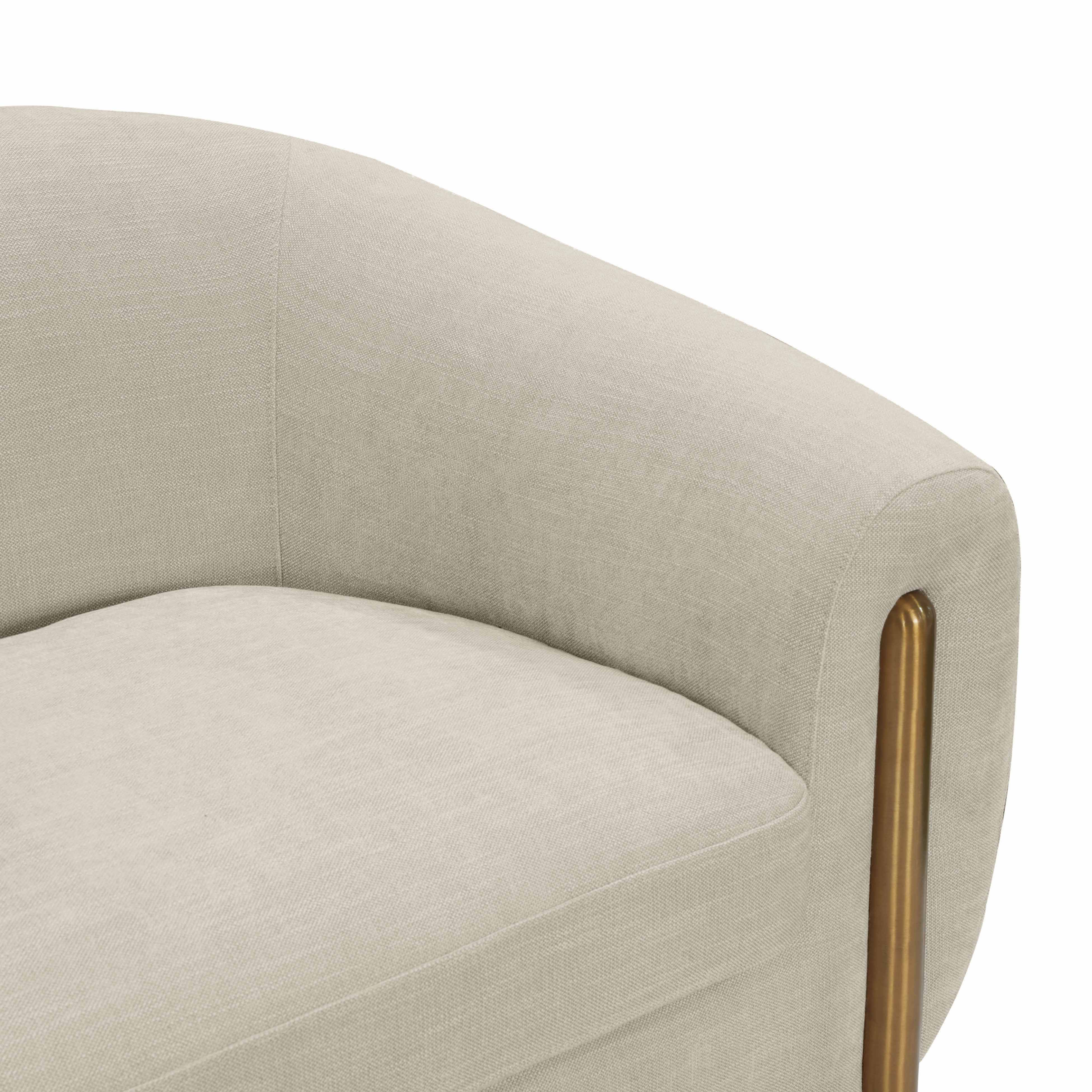 Lina Cream Textured Linen Sofa - Image 5
