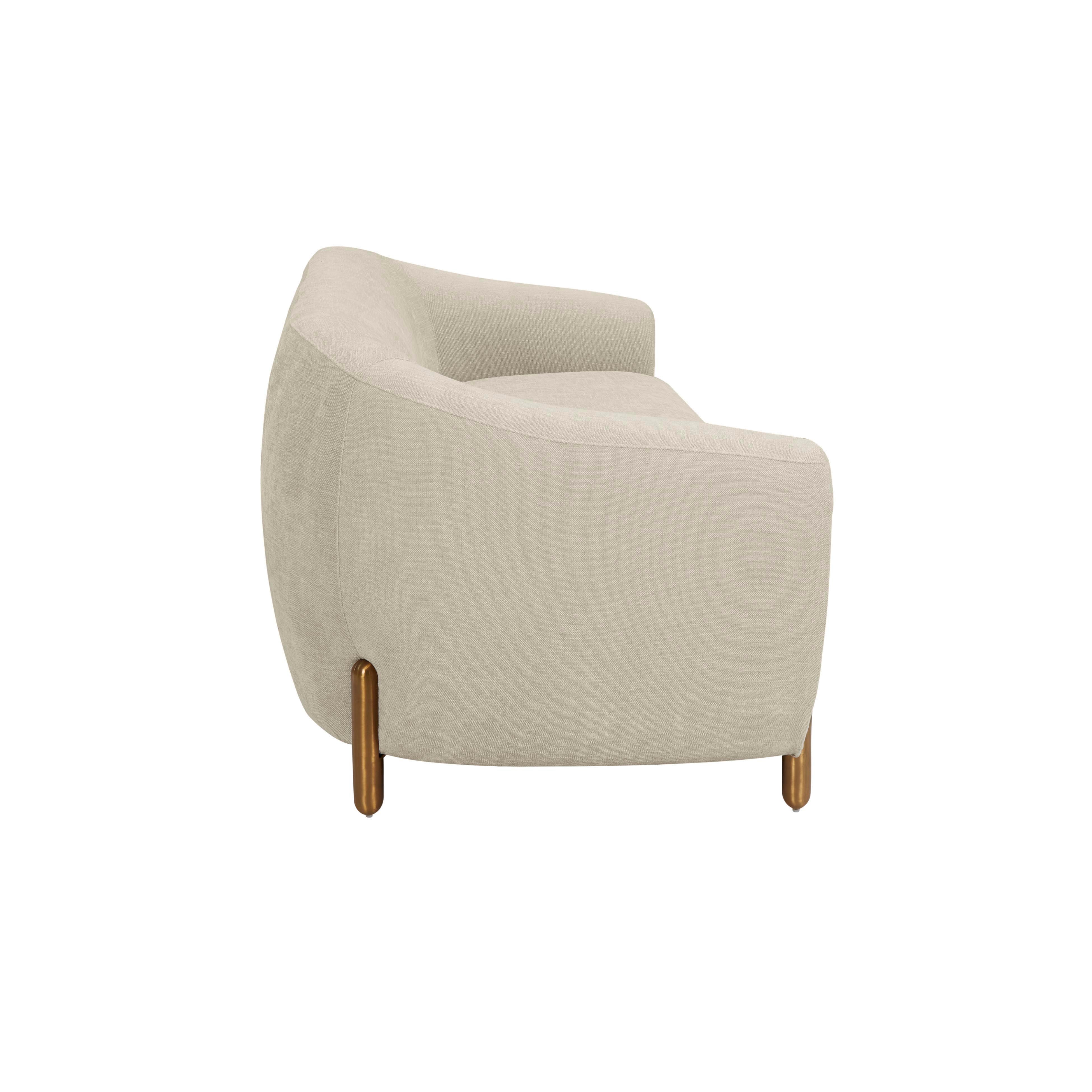 Lina Cream Textured Linen Sofa - Image 6
