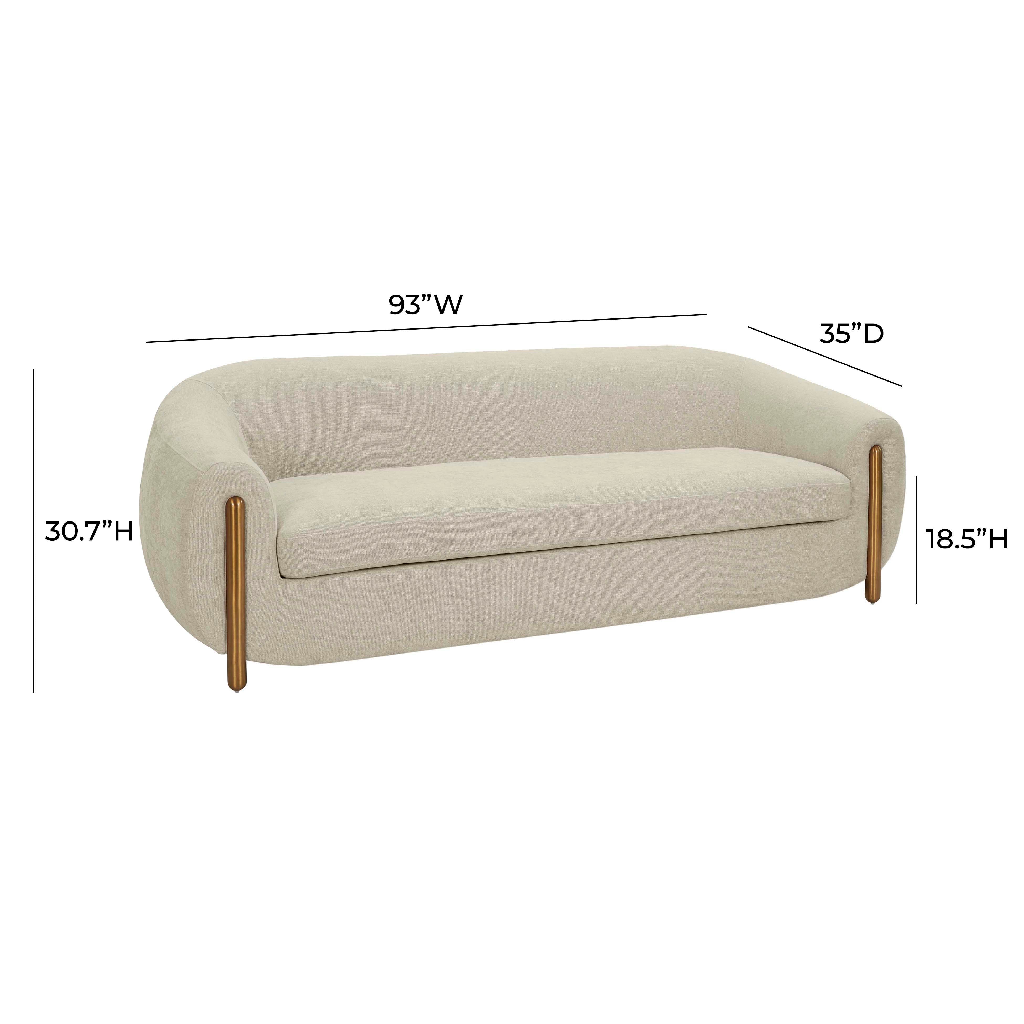 Lina Cream Textured Linen Sofa - Image 7