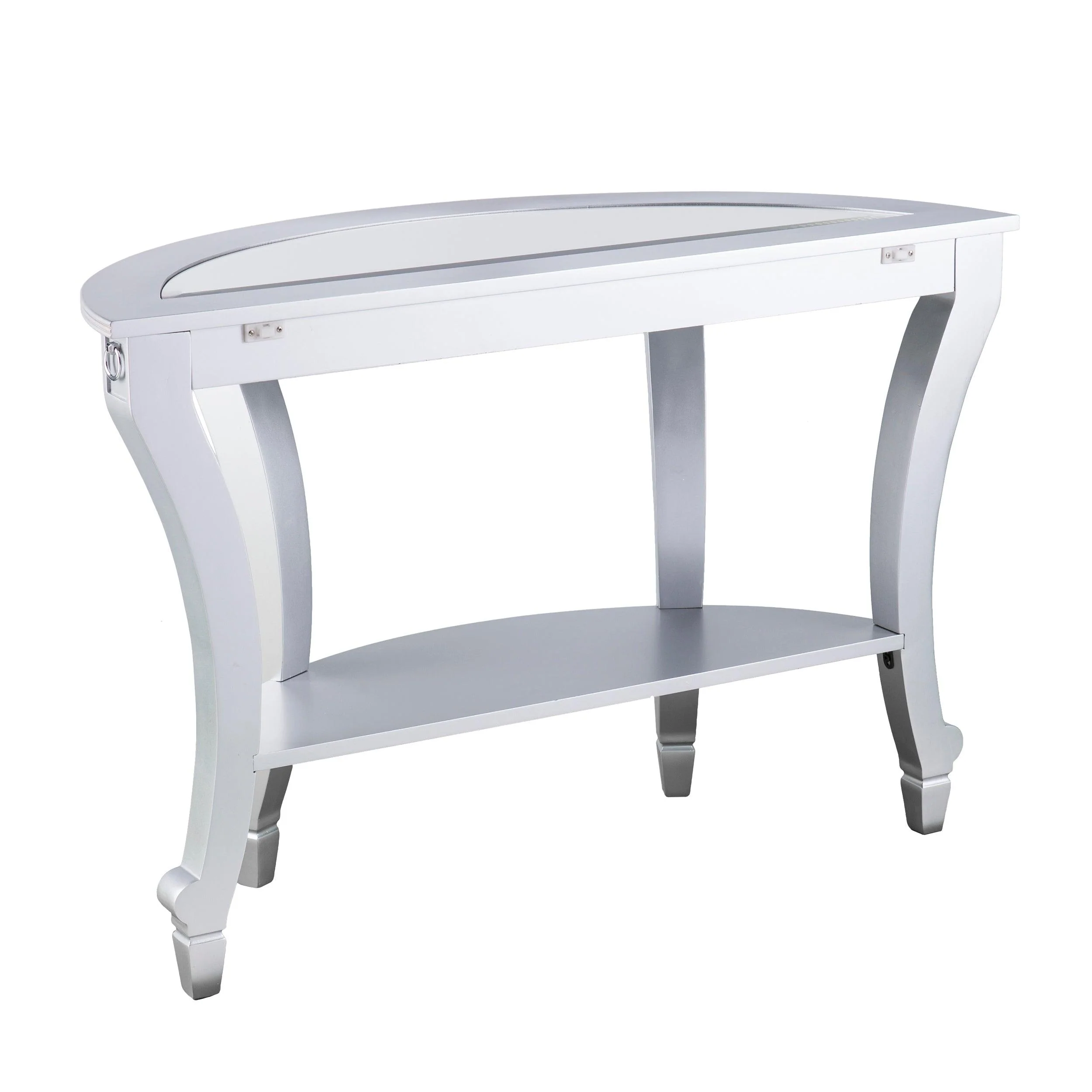 Lindsay Mirrored Demilune Console Table - Image 5