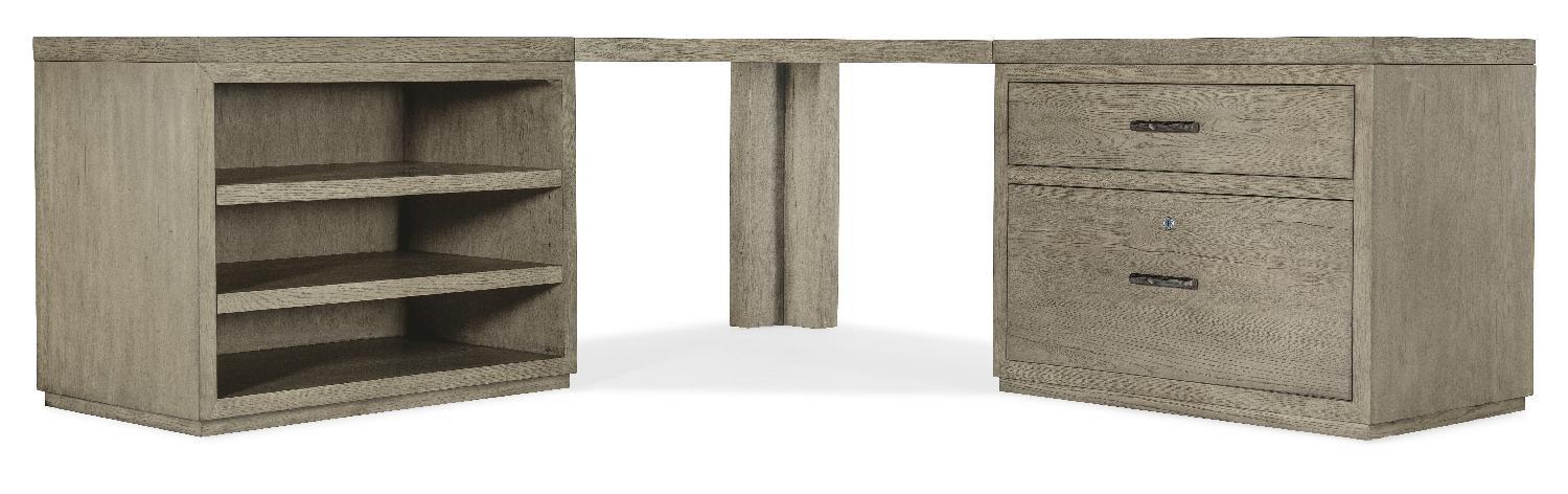Linville Falls Corner Desk with Lateral File and Open Desk Cabinet - Image 3