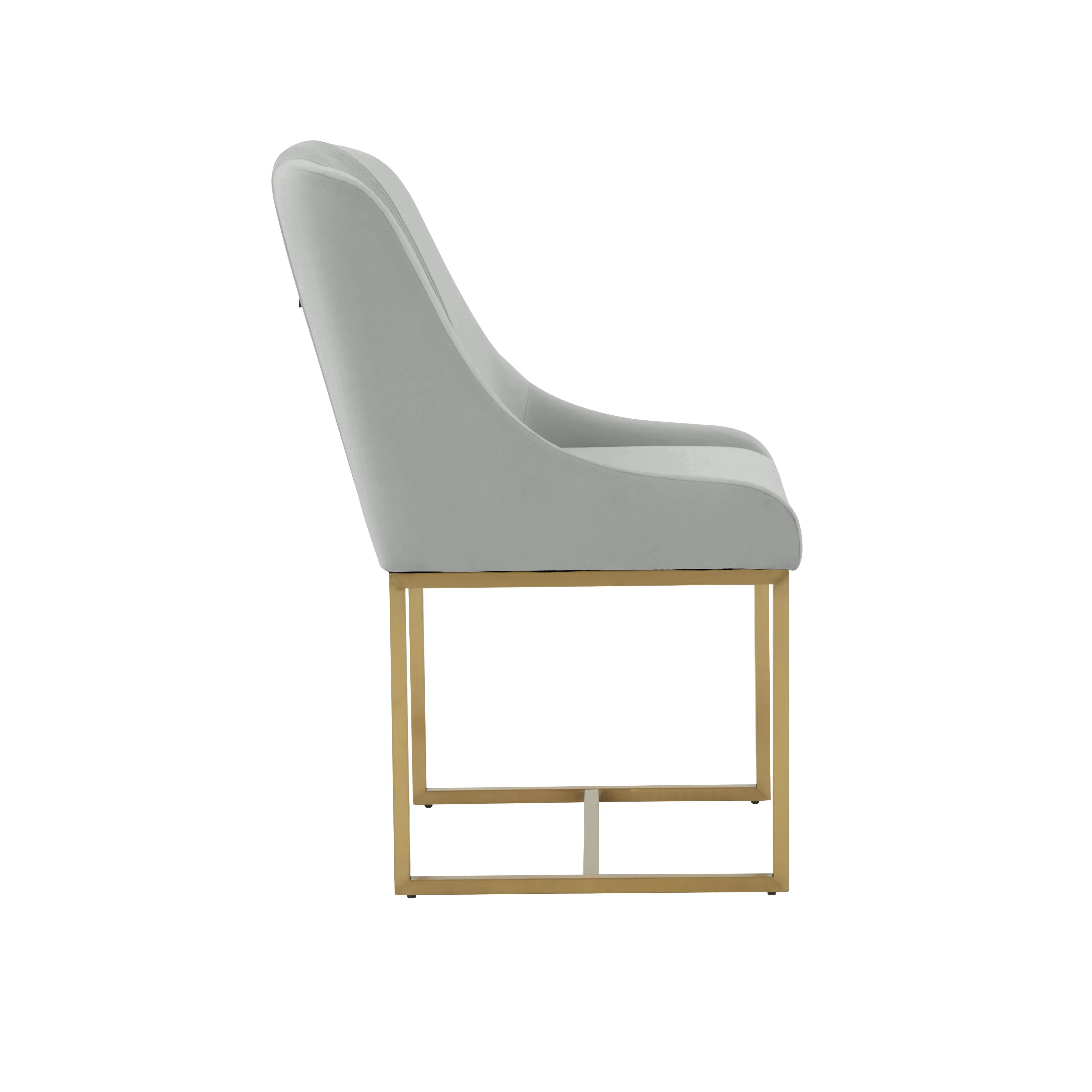 Lisa Grey Pleated Velvet  Dining Chair - Set of 2 - Image 4
