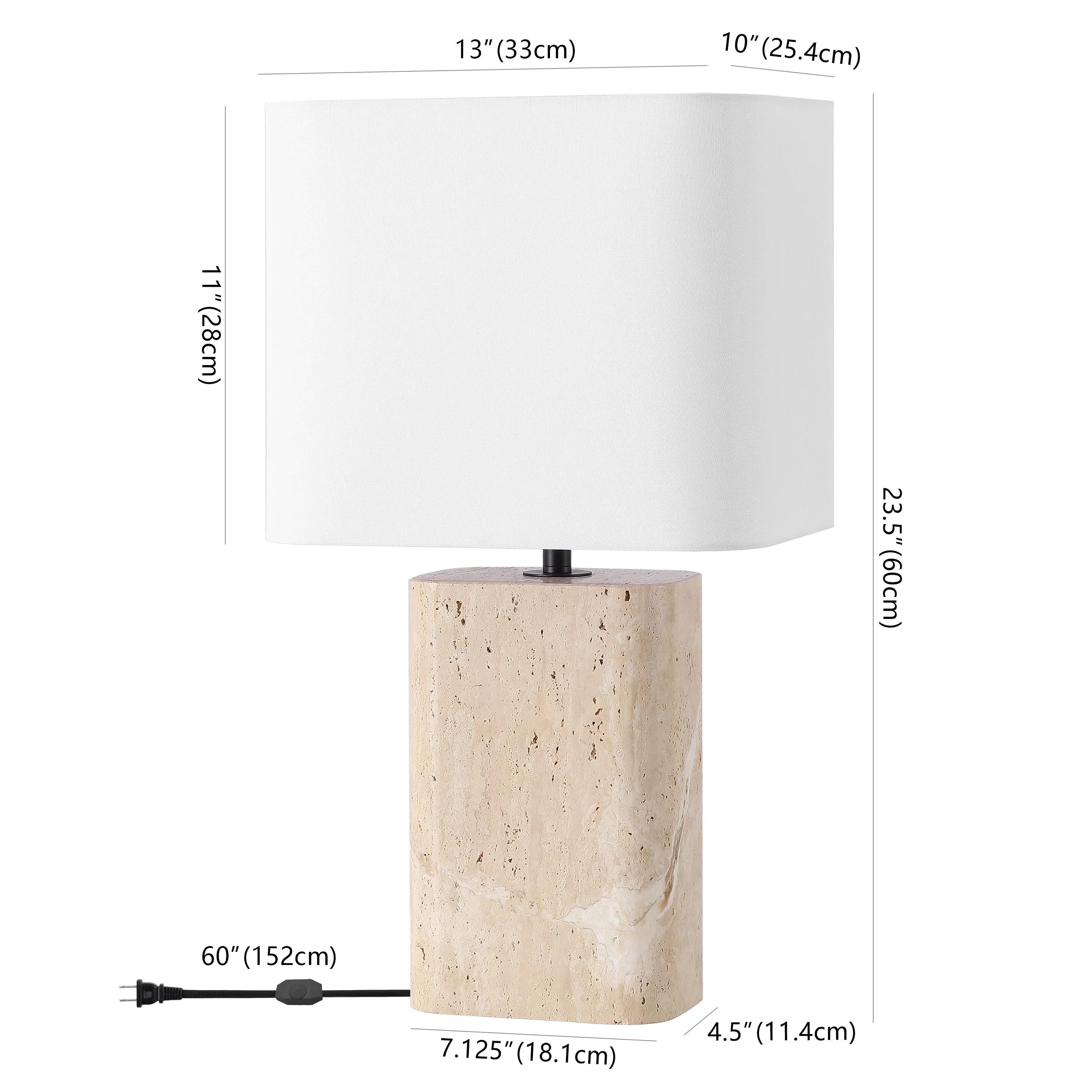 Lisabryna Travertine Table Lamp - Image 9