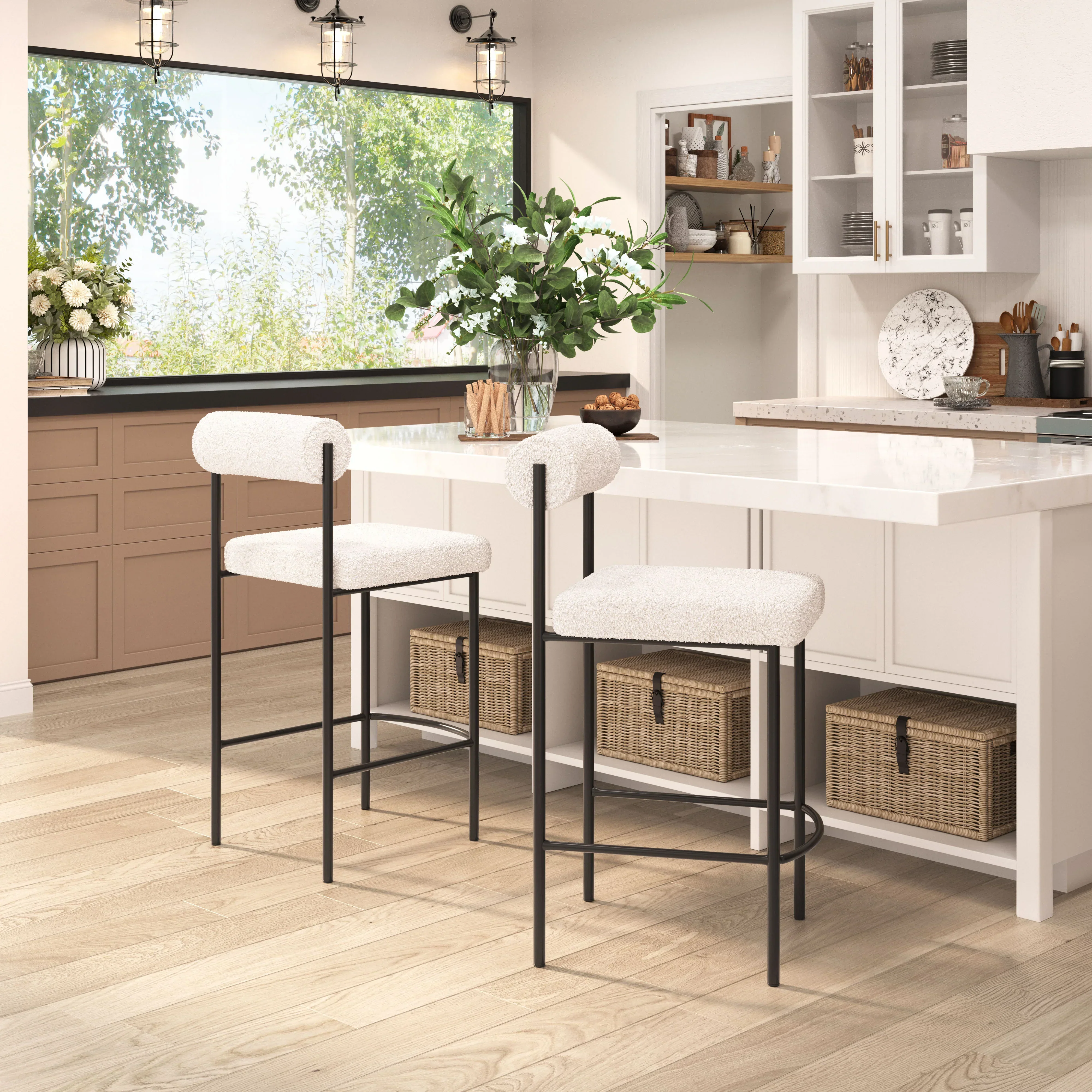 Livorno Counter Stool (Set of 2) Ivory - Image 2