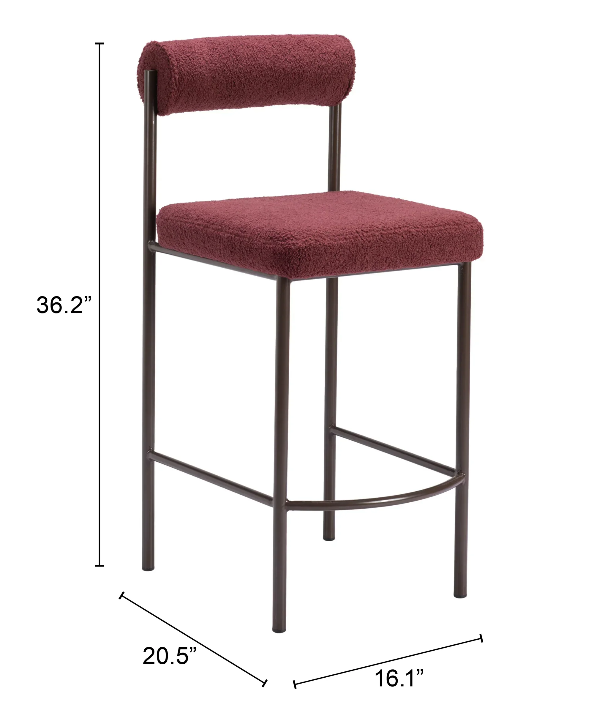 Livorno Counter Stool (Set of 2) Red & Bronze - Image 6