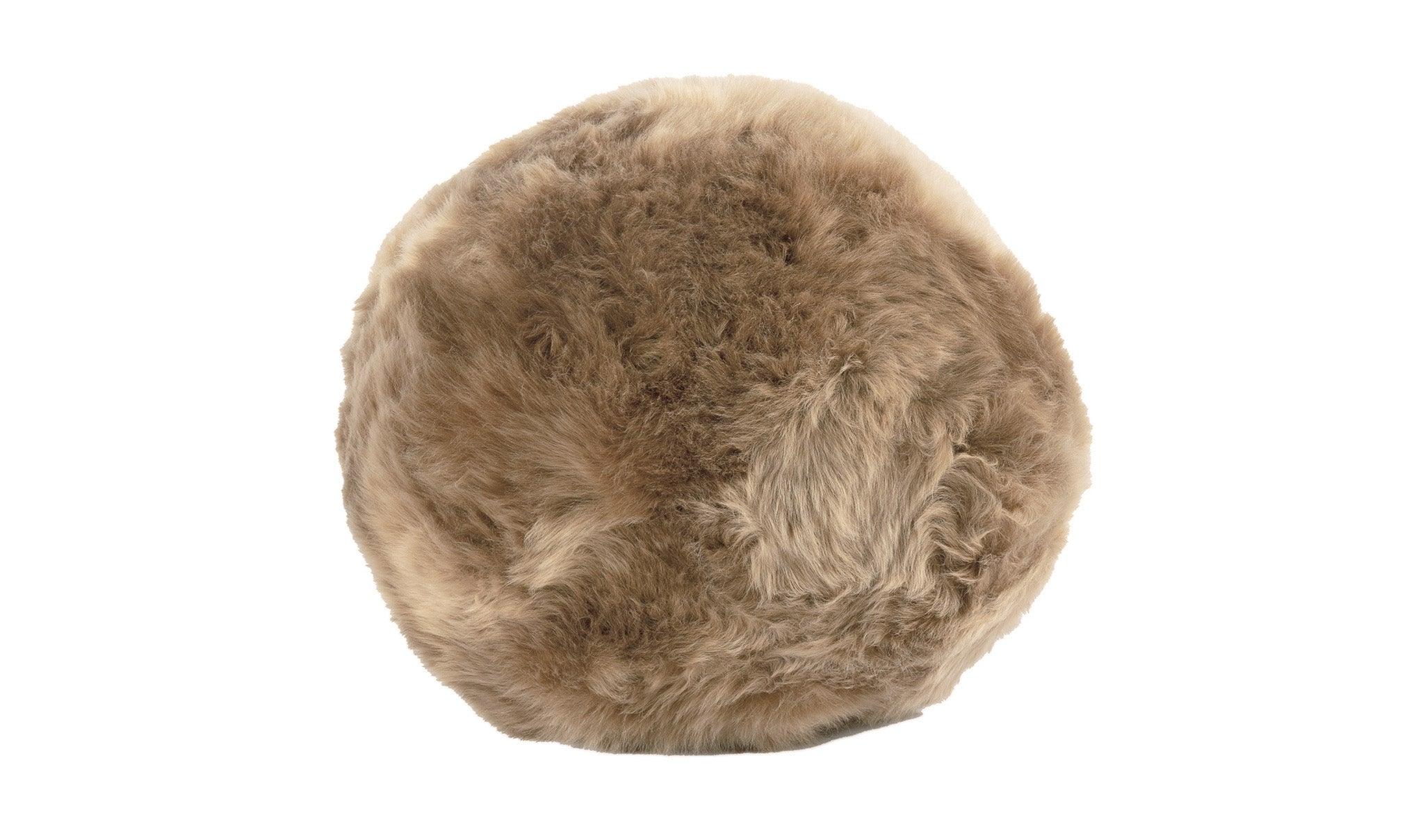 Long Wool Sheepskin Ball Cushion - Image 4