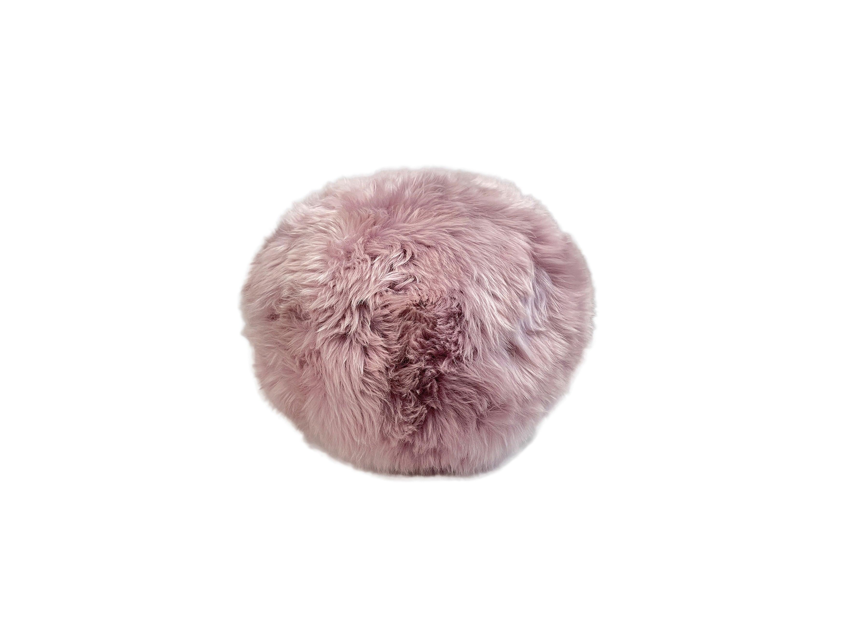 Long Wool Sheepskin Ball Cushion - Image 6