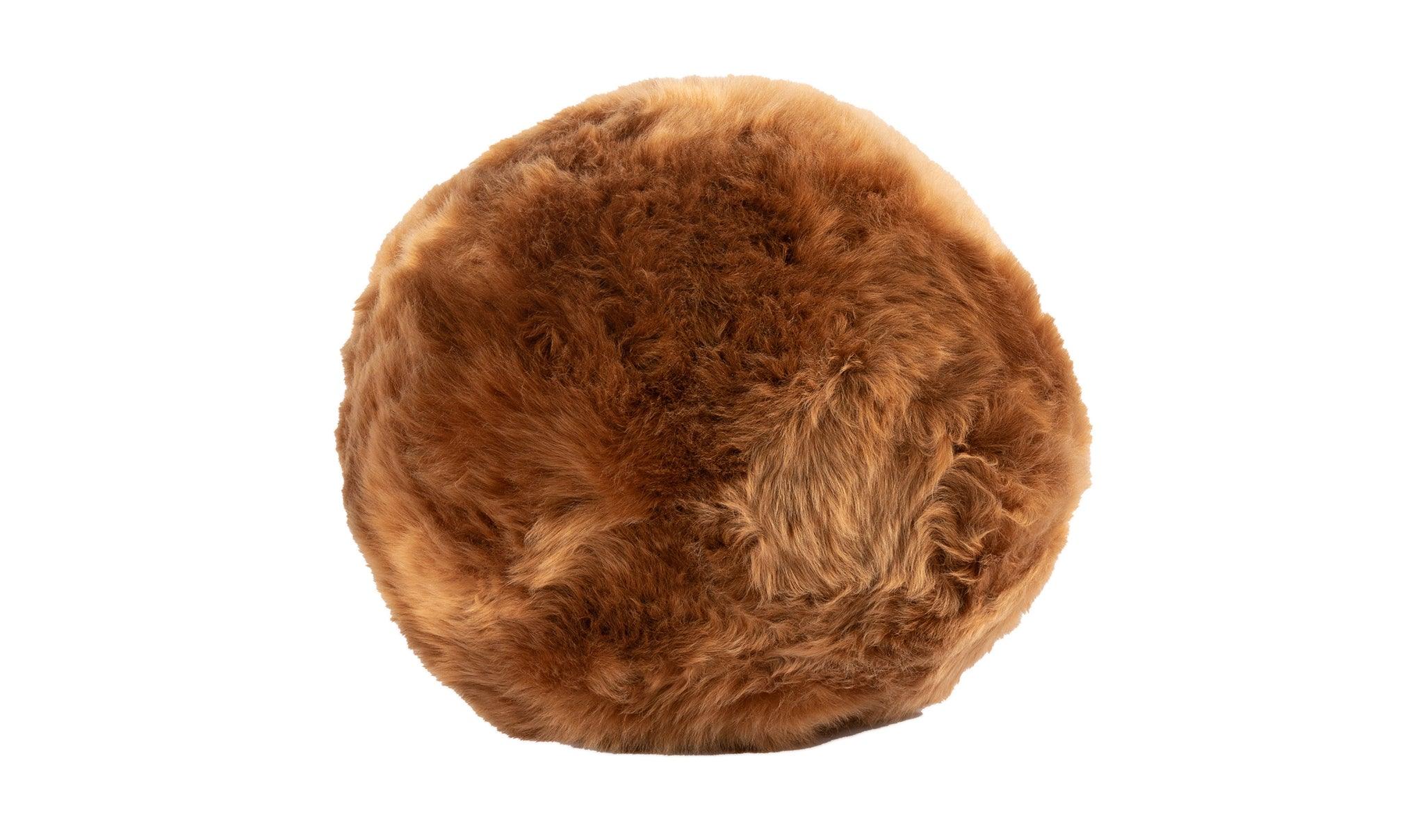 Long Wool Sheepskin Ball Cushion - Image 8