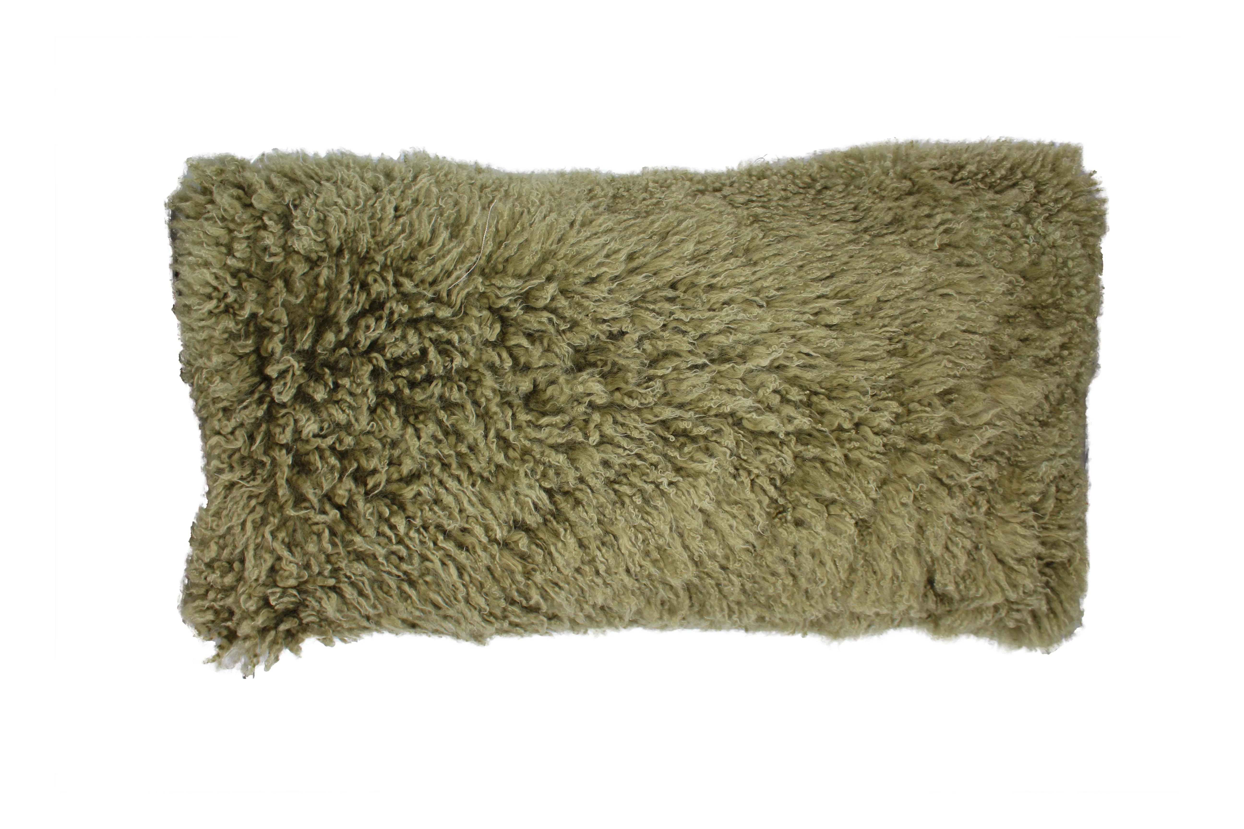 Longwool Curly Sheepskin Lumbar Cushion - Image 3