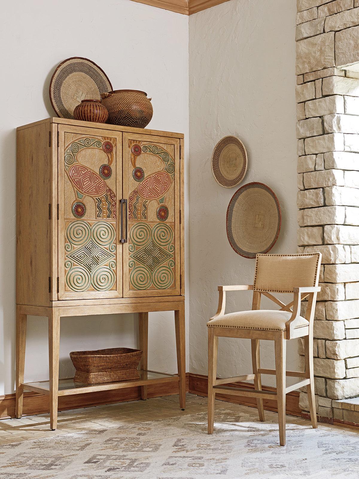 Los Altos Cameroon Bar Cabinet - Image 2