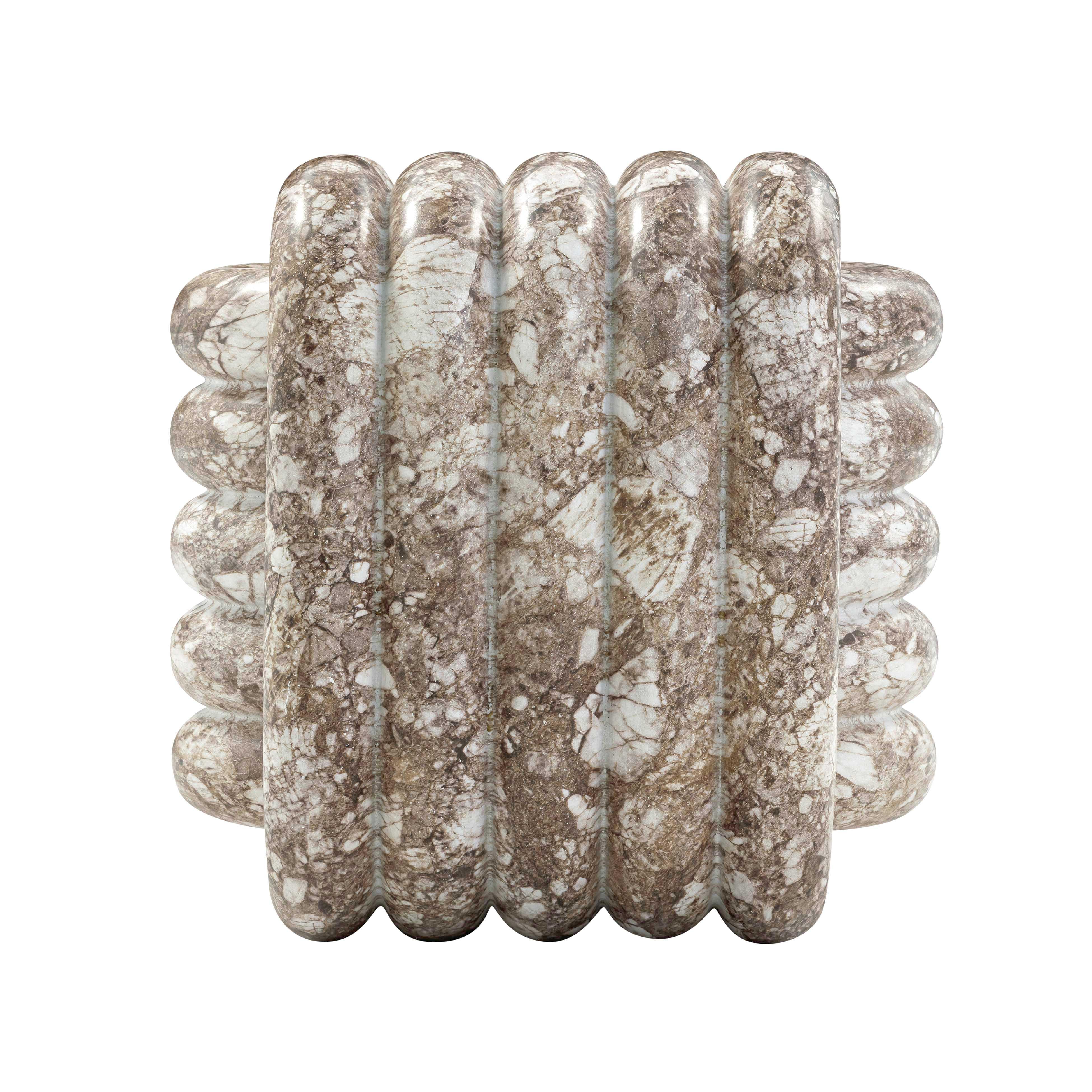 Love Knot Grey Faux Marble Indoor / Outdoor Accent Stool - Image 5