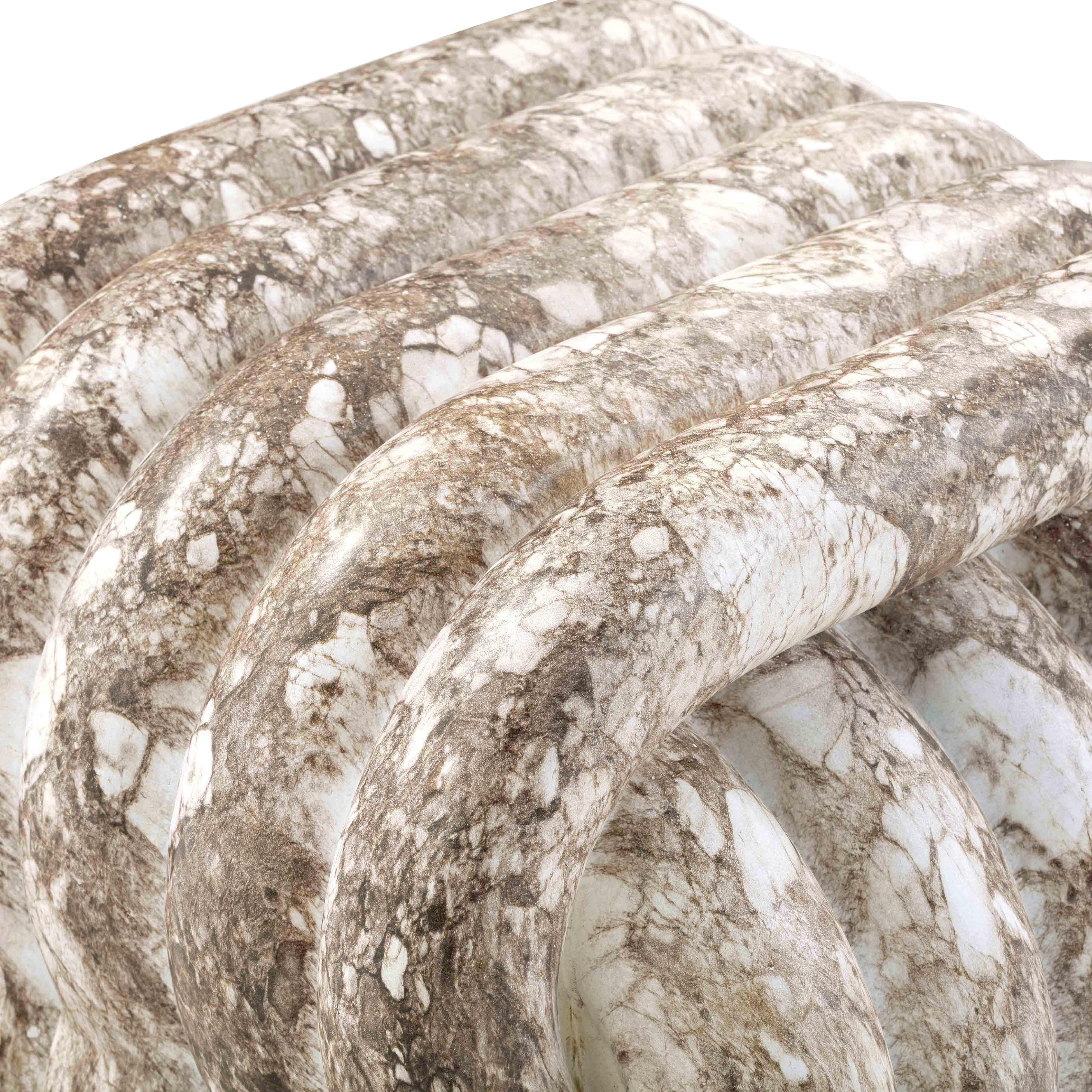 Love Knot Grey Faux Marble Indoor / Outdoor Accent Stool - Image 6