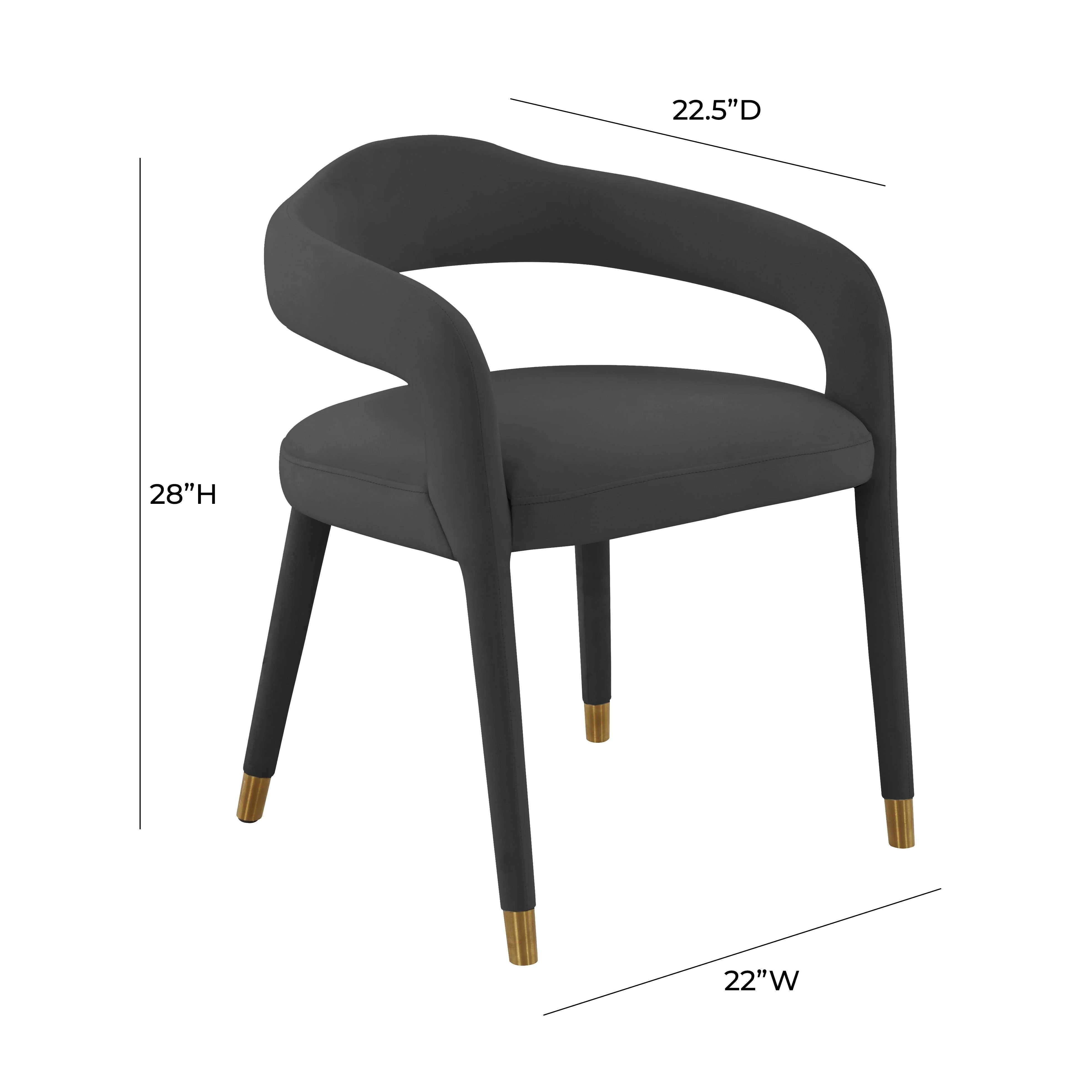 Lucia Black Velvet Dining Chair - Set of 2 - Image 6