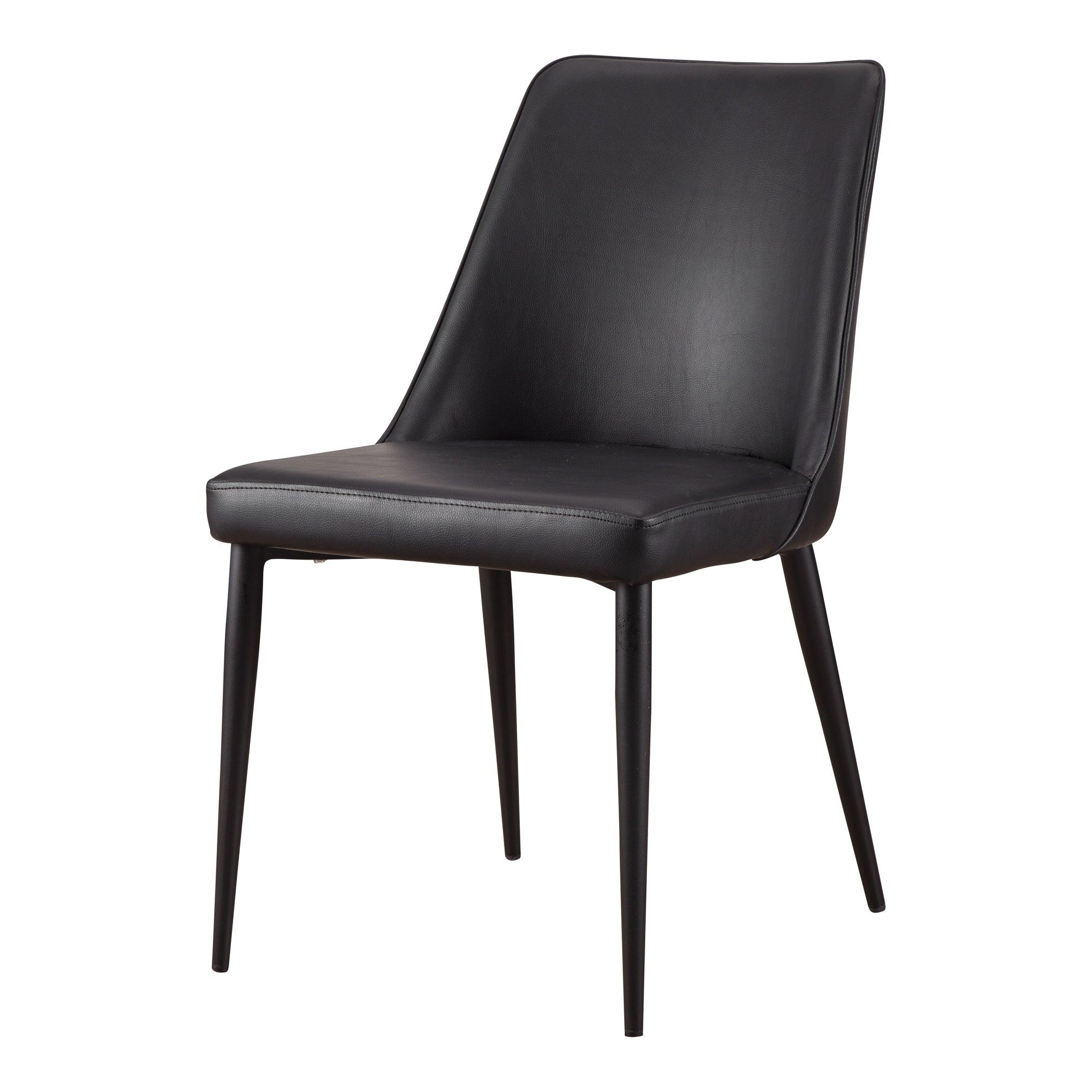 Lula Dining Chair Black Vegan Leather - Set of 2