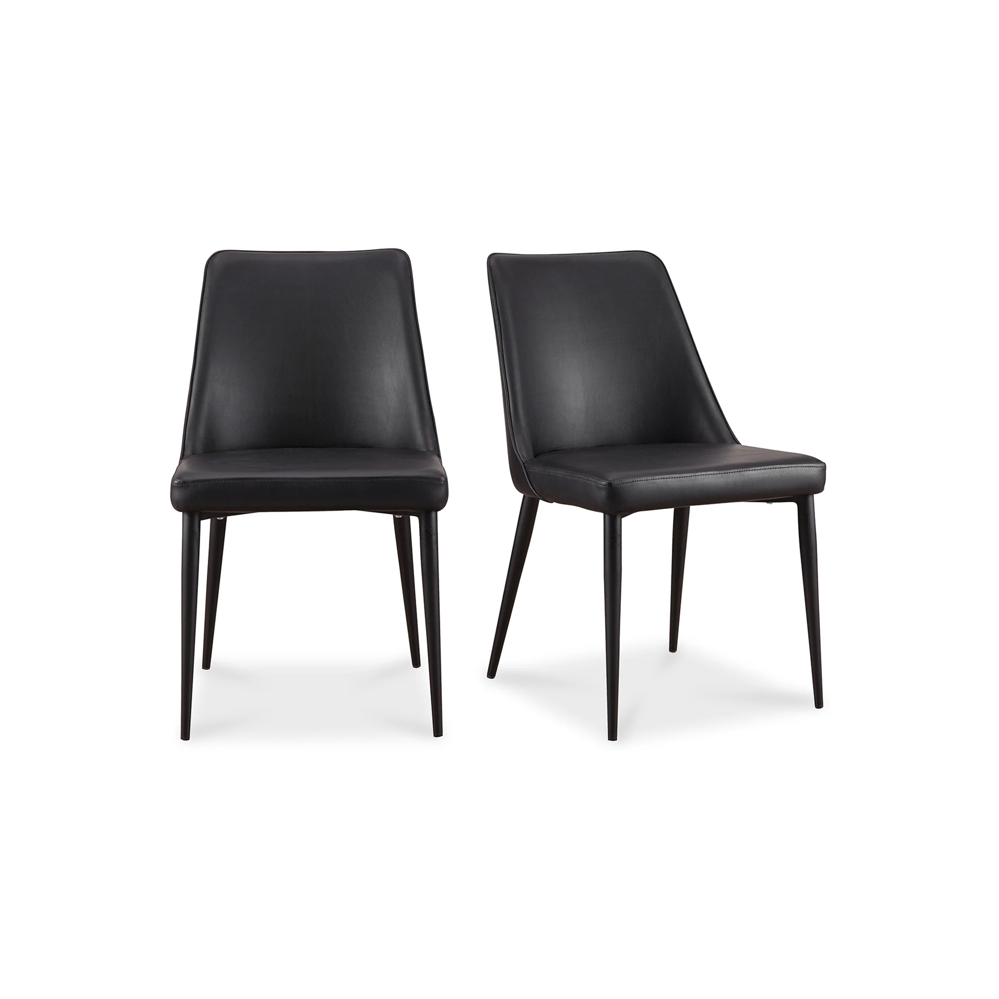 Lula Dining Chair Black Vegan Leather - Set of 2 - Image 3