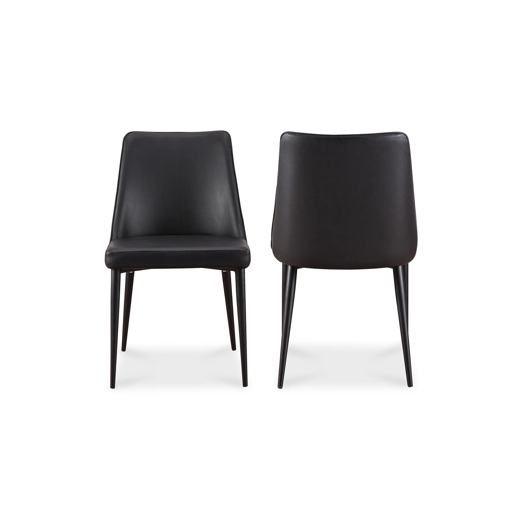 Lula Dining Chair Black Vegan Leather - Set of 2 - Image 4